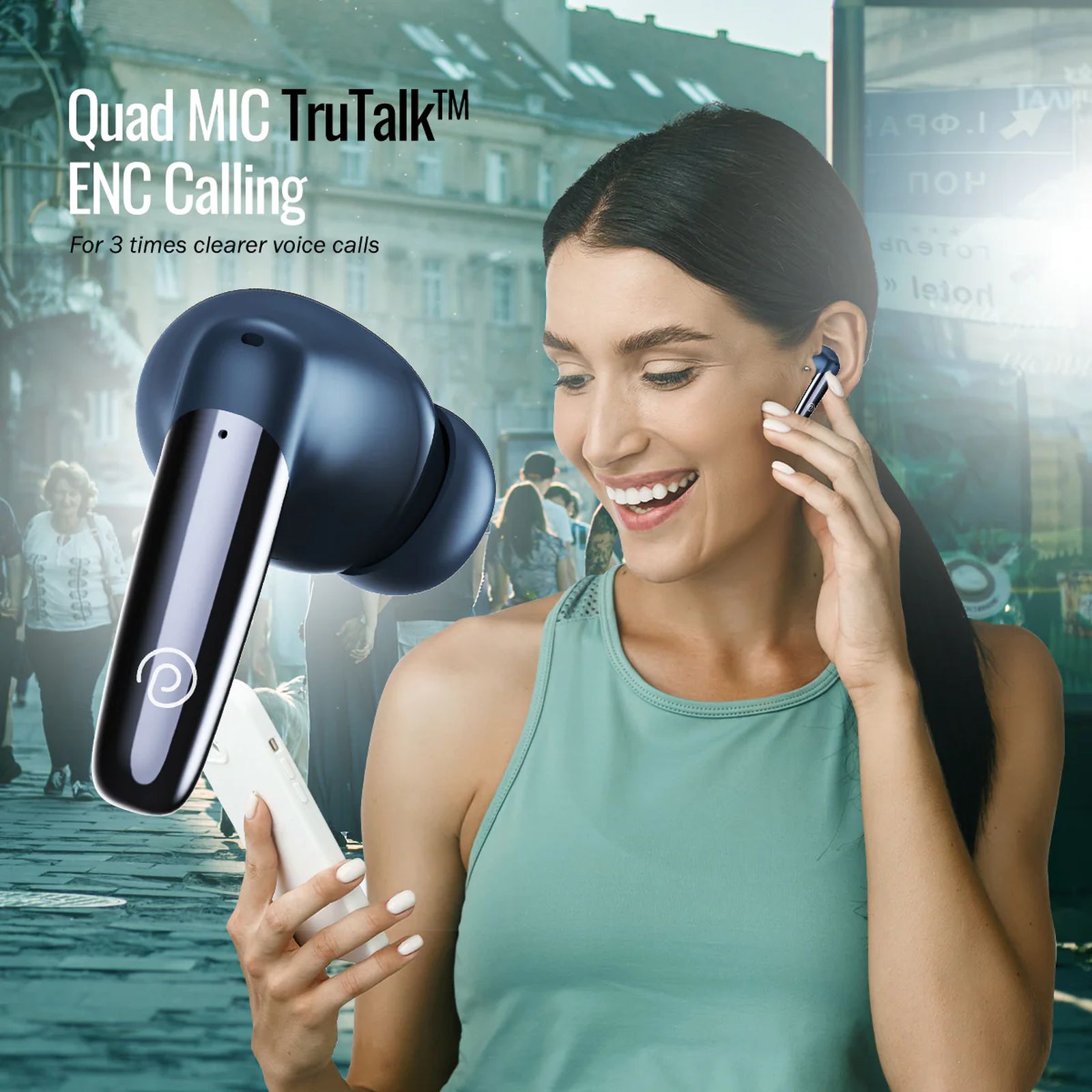 pTron Zenbuds Ultima TWS Earbuds with Active Noise Cancellation (IPX5 Water and Sweat Resistant, 4D Panaromic Audio, Blue)_5