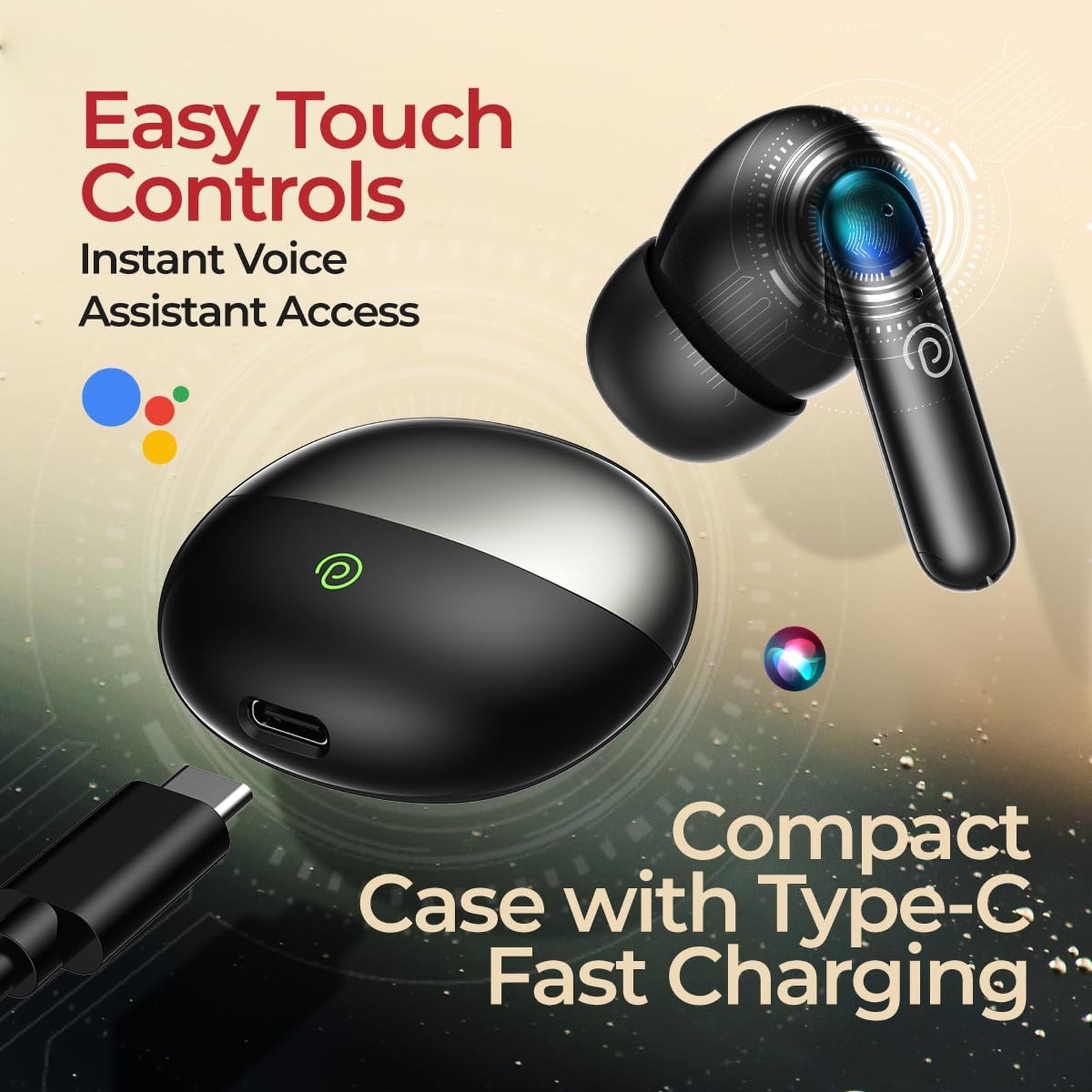 pTron Zenbuds Evo TWS Earbuds with Environmental Noise Cancellation (IPX5 Water Resistant, Immersive Stereo Sound, Black)_8