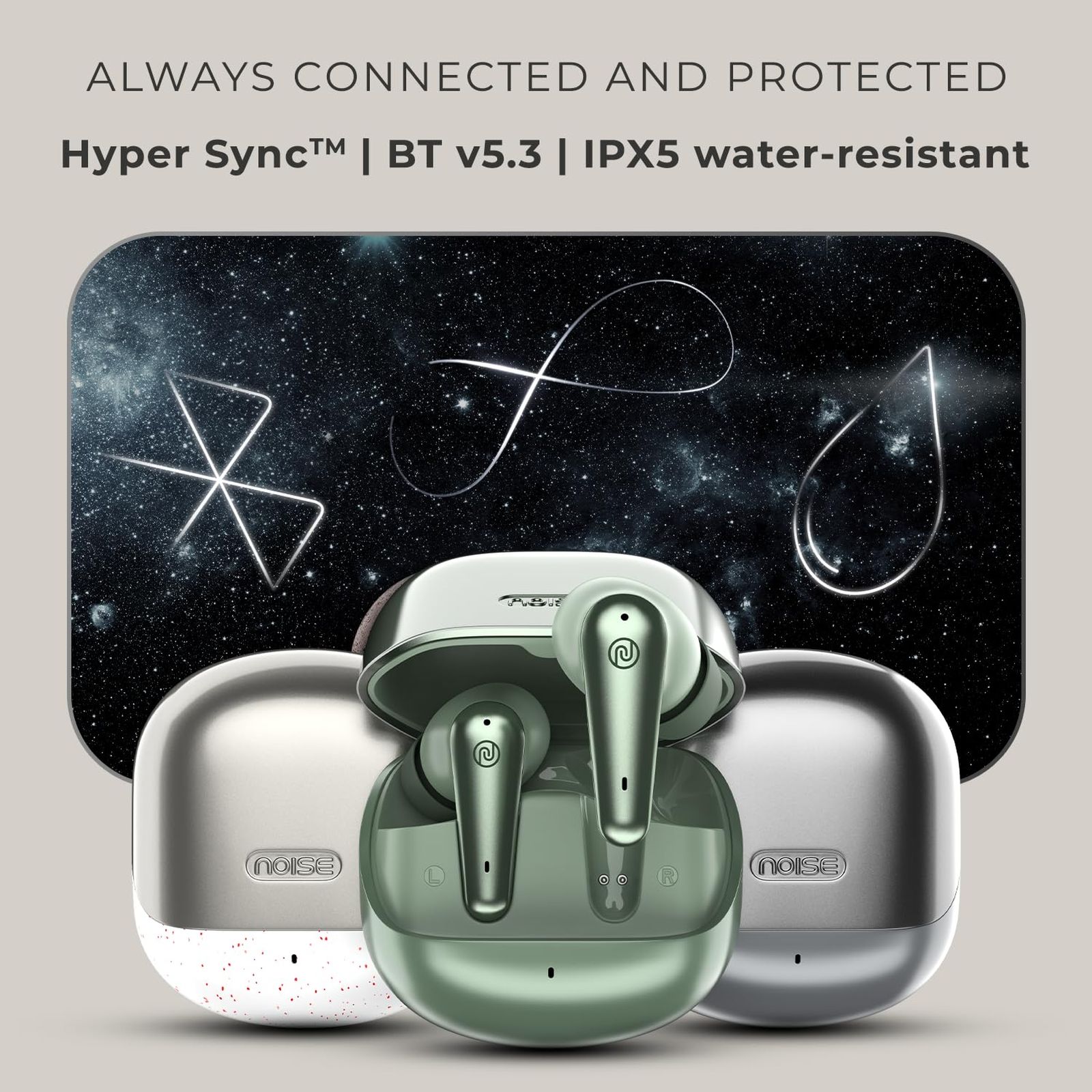 noise Buds X Prime TWS Earbuds with Environmental Noise Cancellation (IPX5 Water Resistant, Fast Charge, Silver Grey)_11