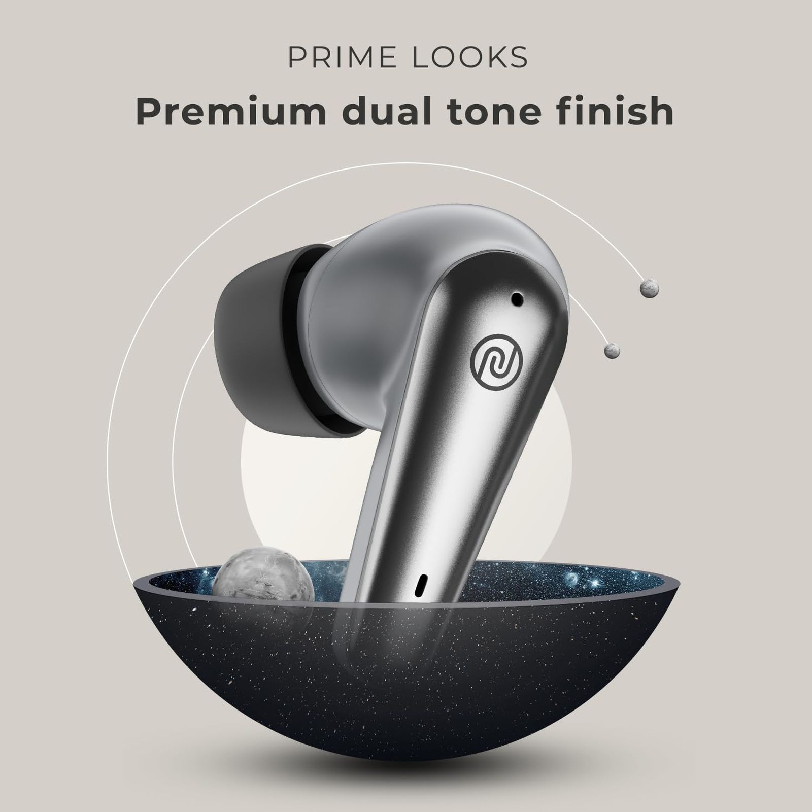 noise Buds X Prime TWS Earbuds with Environmental Noise Cancellation (IPX5 Water Resistant, Fast Charge, Silver Grey)_5