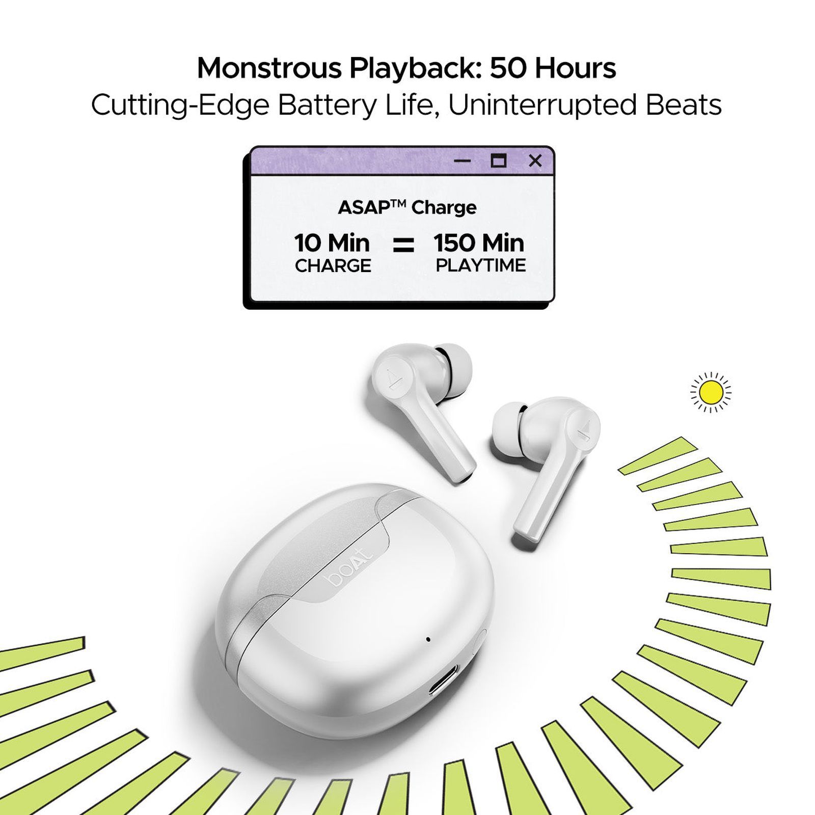 boAt Airdopes 300 TWS Earbuds with AI Environmental Noise Cancellation (IPX4 Water Proof, Splash & Sweat Resistance, 50 Hours Playback, Chrome White)_3