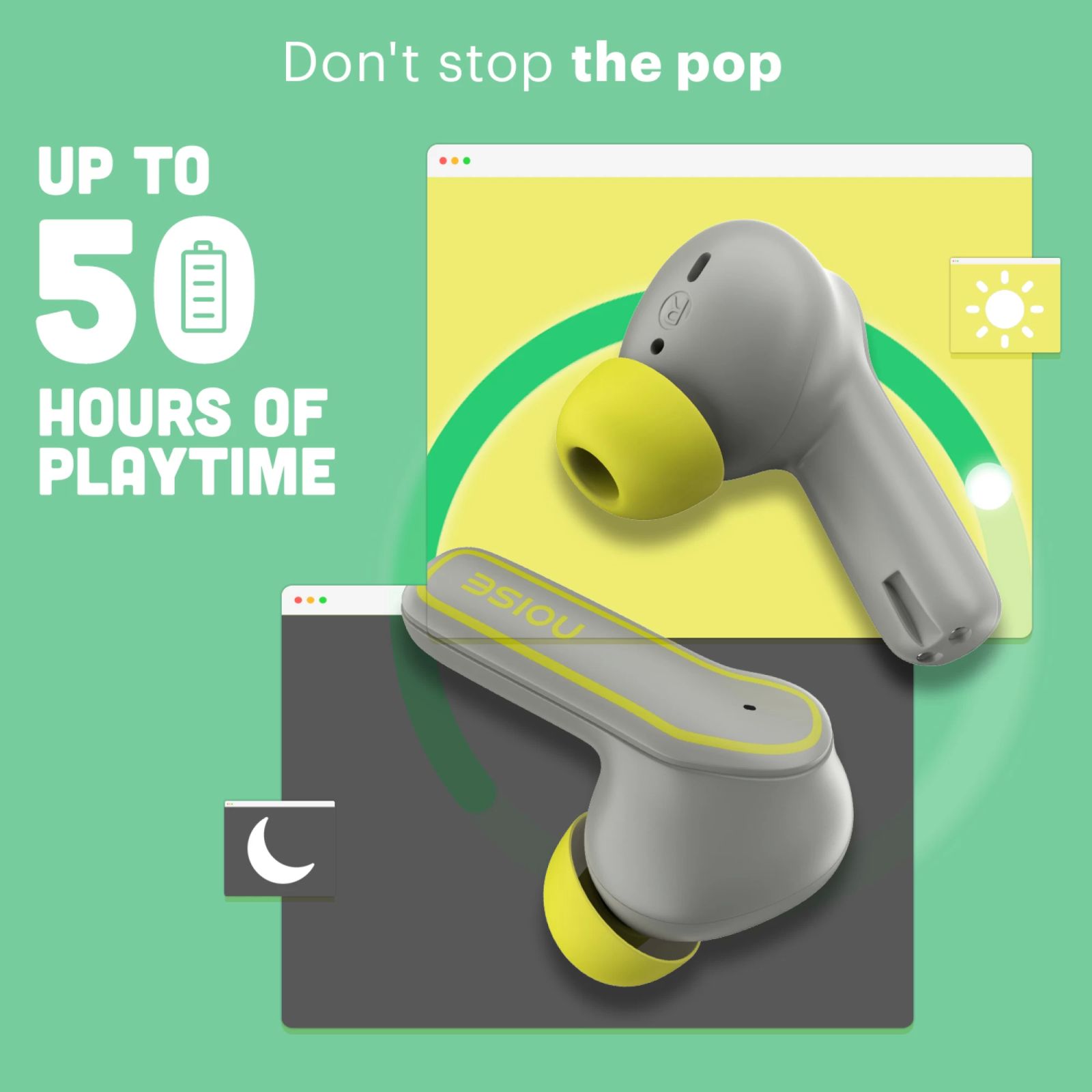 noise Pop Buds TWS Earbuds with Environmental Noise Cancellation (IPX5 Water Resistant, Hyper Sync, Steel Pop)_5