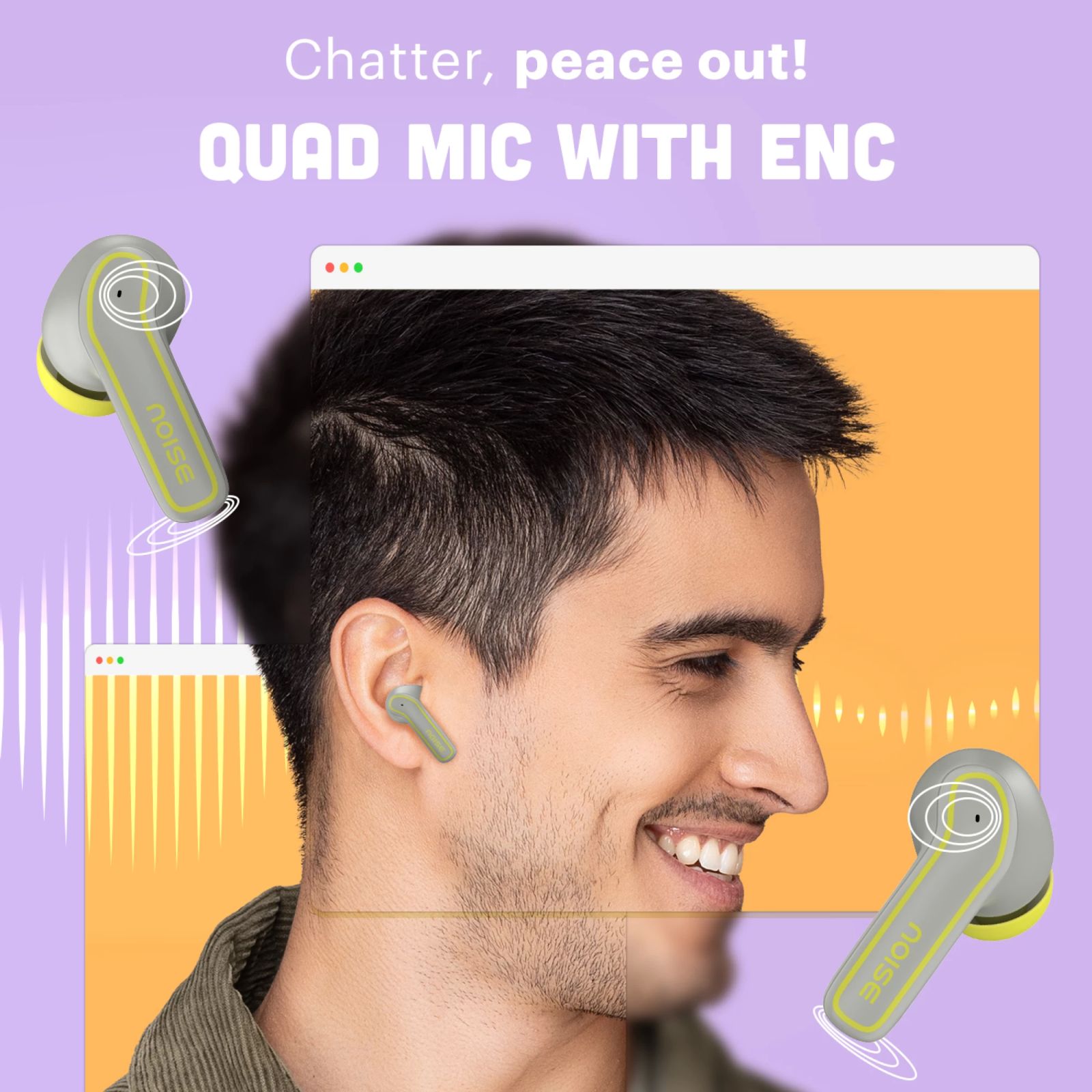 noise Pop Buds TWS Earbuds with Environmental Noise Cancellation (IPX5 Water Resistant, Hyper Sync, Steel Pop)_6