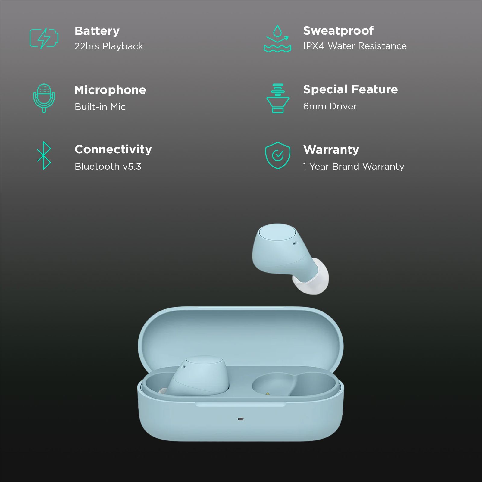 SONY WF-C510 TWS Earbuds (IPX4 Waterproof, Siri & Google Voice Assistant, Blue)_2