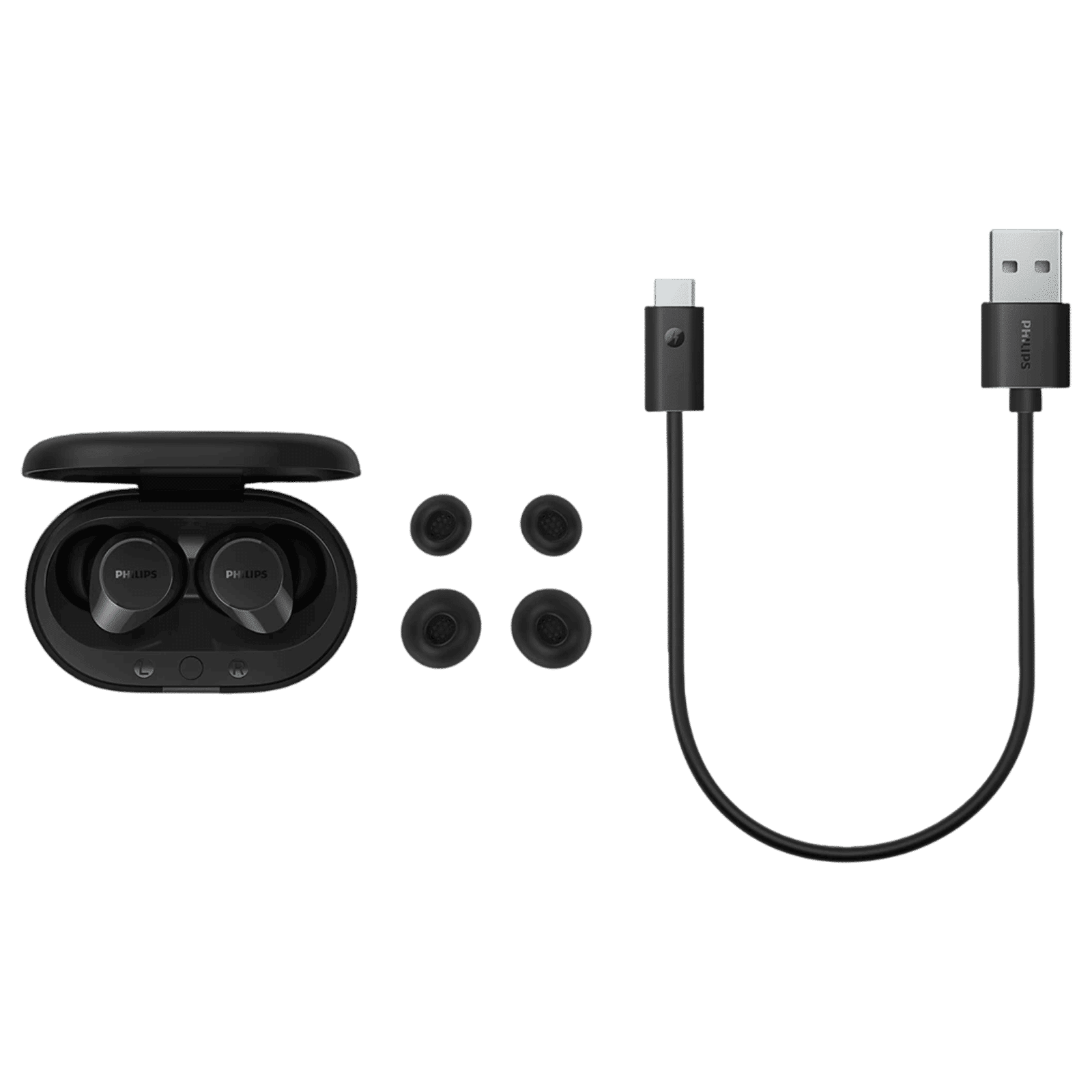 PHILIPS TAT1209BK/00 TWS Earbuds with Environmental Noise Cancellation (IPX4 Splash & Sweat Resistant, Dynamic Drivers, Black)_5