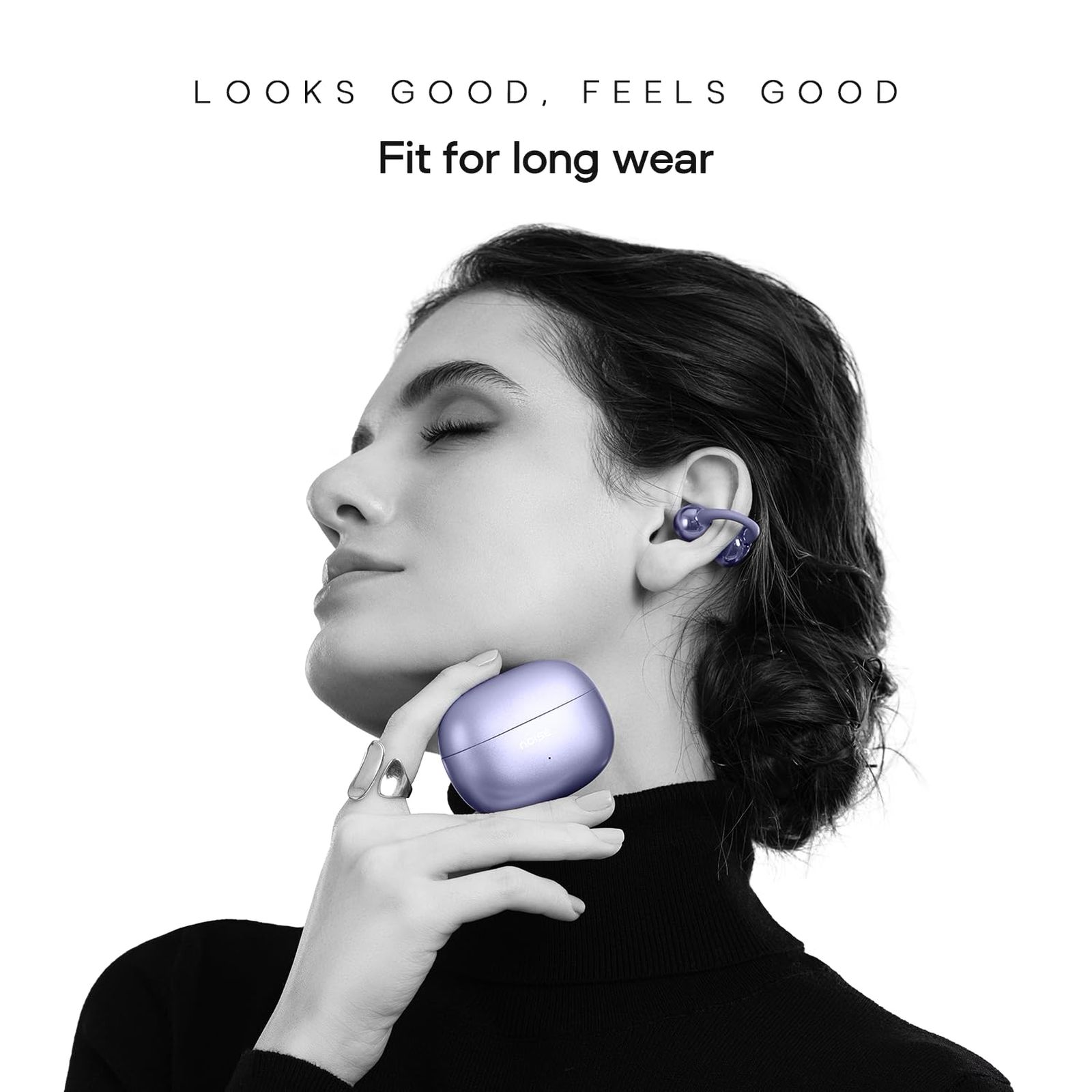 noise Air Clips TWS Earbuds with Environmental Noise Cancellation (IPX5 Water Resistant, AirWave Technology, Pearl Purple)_5