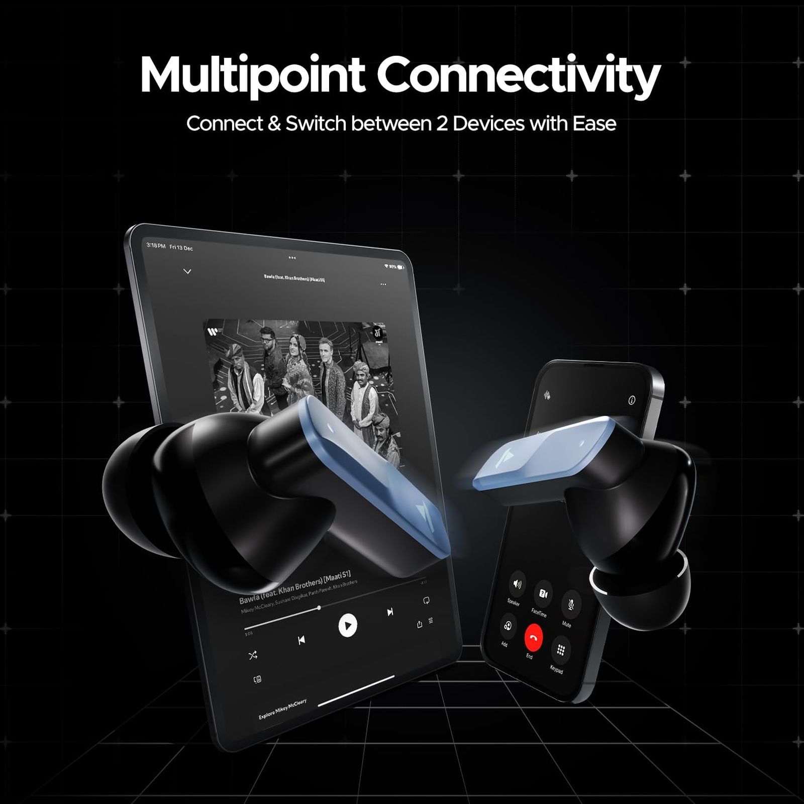 boAt Nirvana X TWS Earbuds with AI Noise Cancellation (IPX5 Water Resistant, Fast Charge, Mist Blue)_5