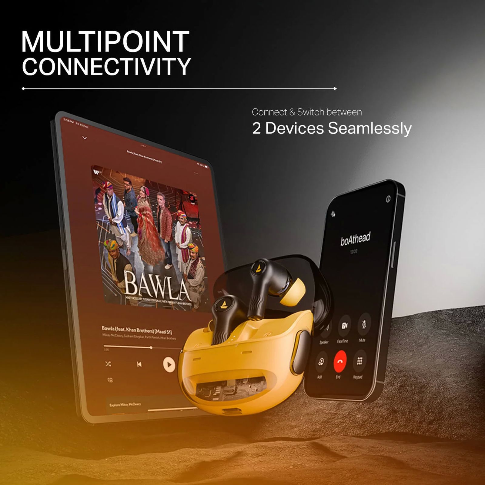 boAt Nirvana Crystl TWS Earbuds with Active Noise Cancellation (IPX4 Water Resistant, 60ms Low Latency, Yellow Pop)_8