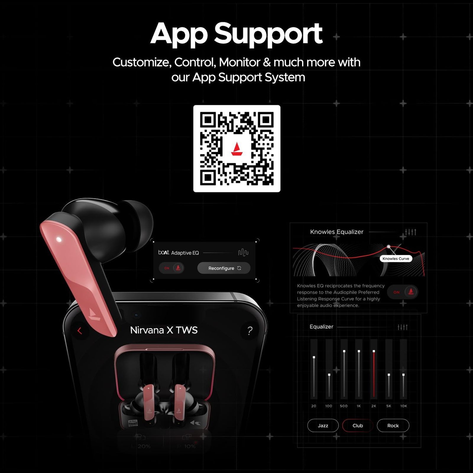 boAt Nirvana X TWS Earbuds with AI Noise Cancellation (IPX5 Water Resistant, Fast Charge, Galactic Red) boAt Nirvana X TWS Earbuds with AI Noise Cancellation (IPX5 Water Resistant, Fast Charge, Galactic Red)_8