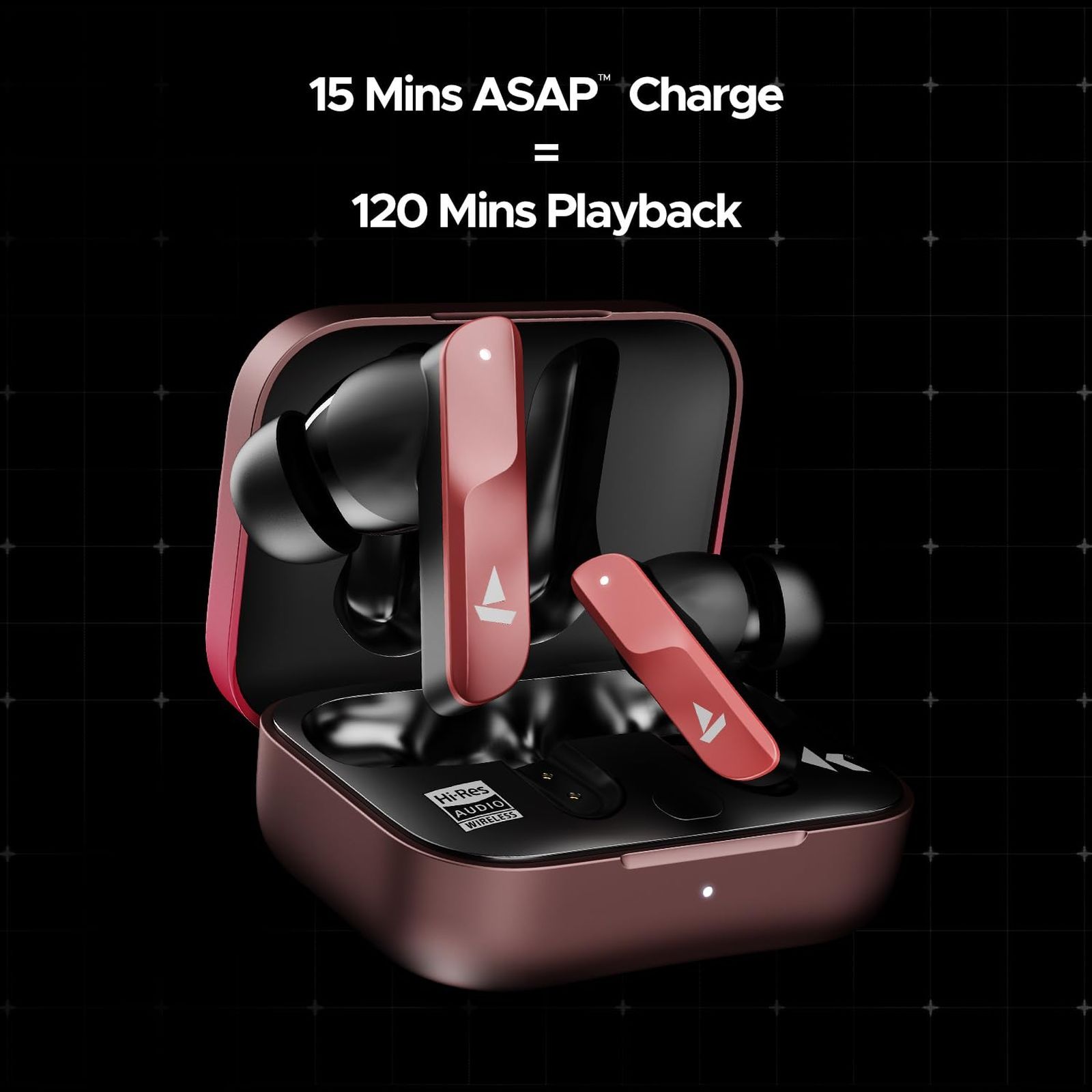 boAt Nirvana X TWS Earbuds with AI Noise Cancellation (IPX5 Water Resistant, Fast Charge, Galactic Red) boAt Nirvana X TWS Earbuds with AI Noise Cancellation (IPX5 Water Resistant, Fast Charge, Galactic Red)_4