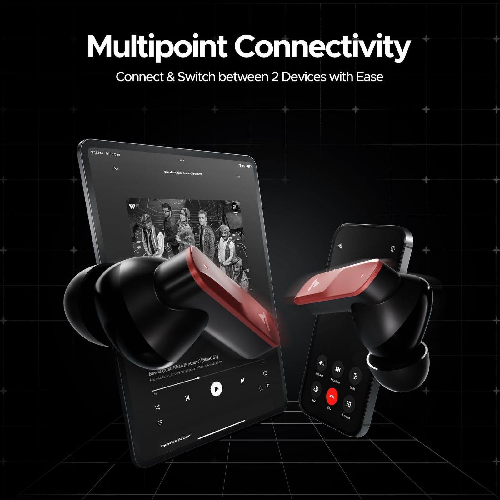 boAt Nirvana X TWS Earbuds with AI Noise Cancellation (IPX5 Water Resistant, Fast Charge, Galactic Red) boAt Nirvana X TWS Earbuds with AI Noise Cancellation (IPX5 Water Resistant, Fast Charge, Galactic Red)_5