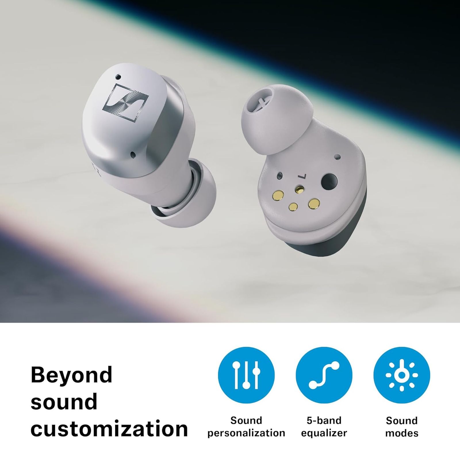 SENNHEISER MOMENTUM True Wireless 4 700366 TWS Earbuds with Adaptive Noise Cancellation (IP54 Dust & Splash Resistant, Auracast Support, White Silver)_6