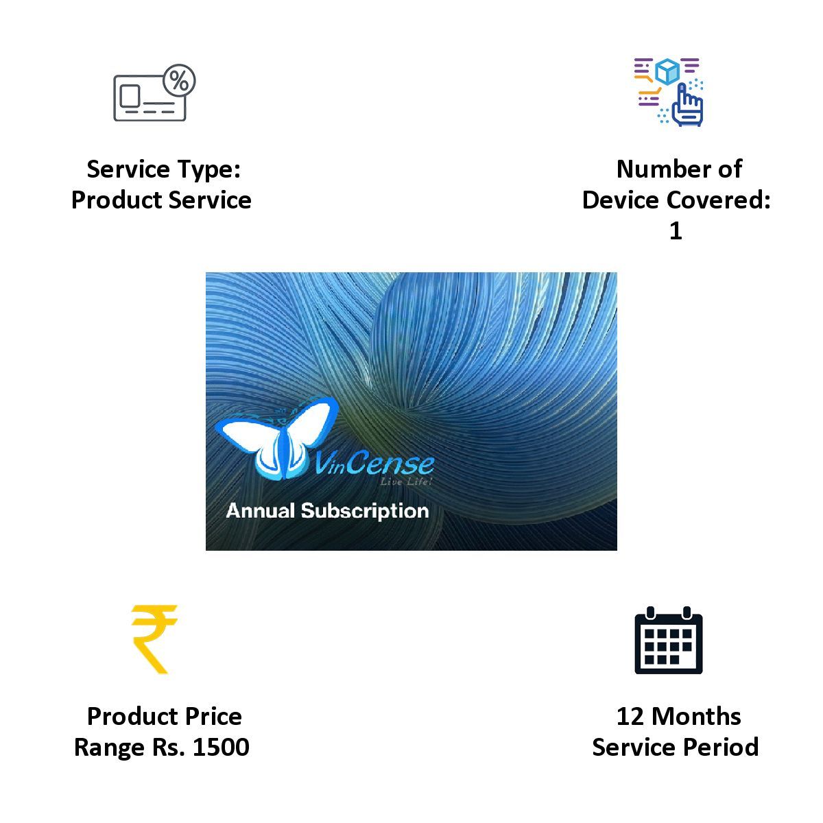 VinCense VitAlert SmartHealth 1 Year Annual Subscription for Wearable Band (Clinical Grade Monitoring, VinCenseRCA20)_2