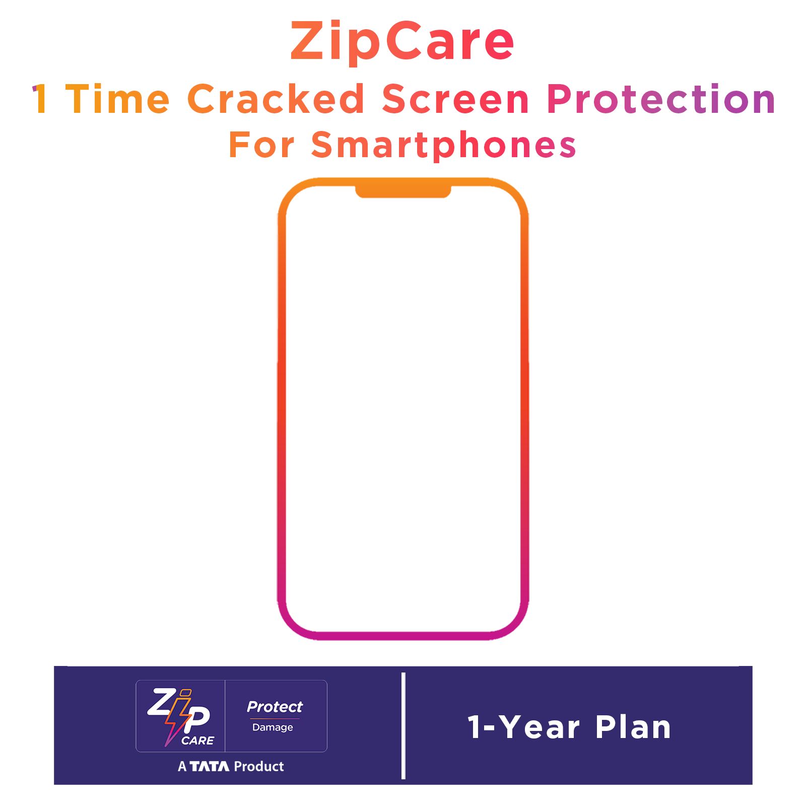 ZipCare 1-Time Cracked Screen Protection for Mobile Phone (Rs. 5000 to Rs. 10000) - 1 Year_1