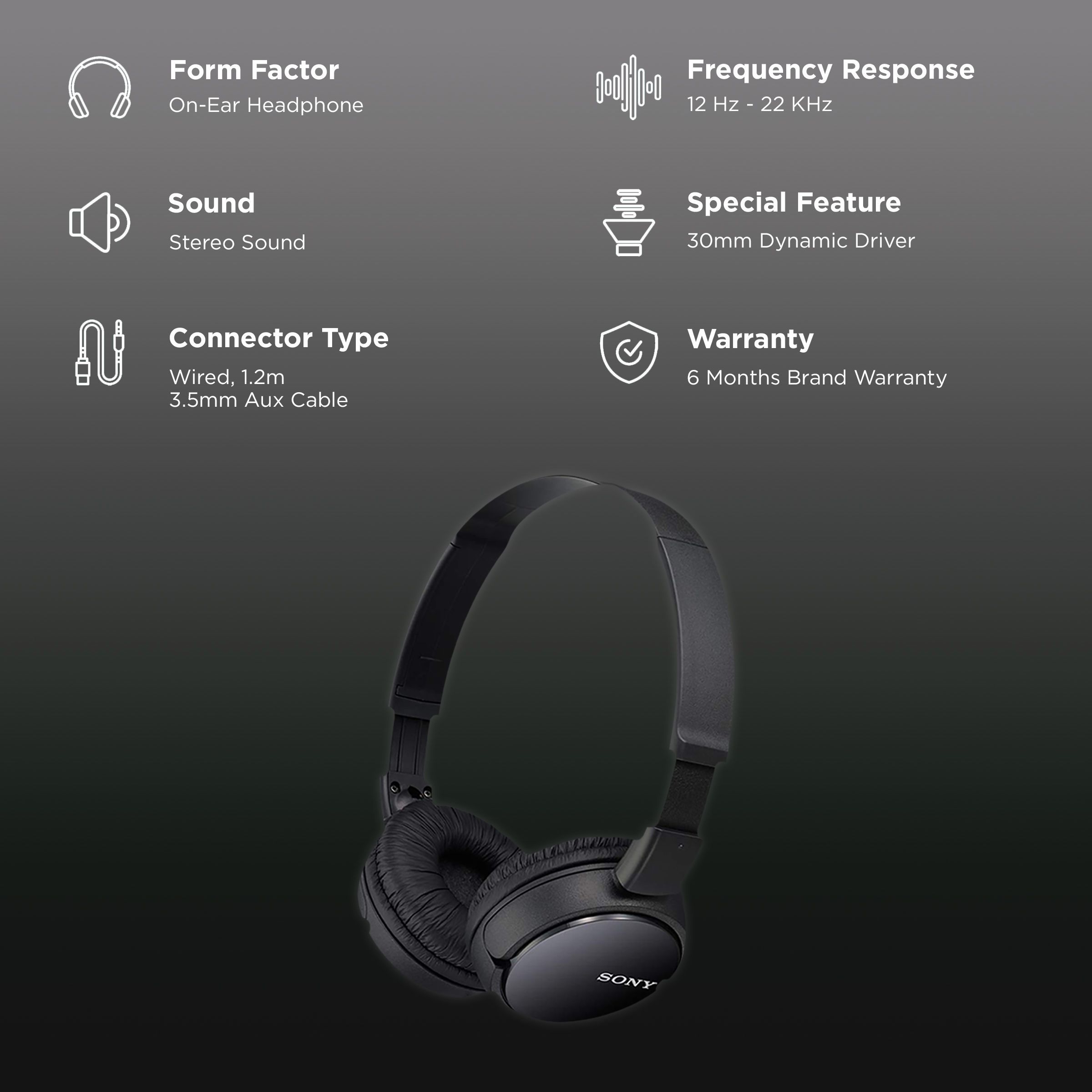 SONY MDR-ZX110/B Wired Headphone without Mic (On Ear, Black) SONY MDR-ZX110/B Wired Headphone without Mic (On Ear, Black)_2