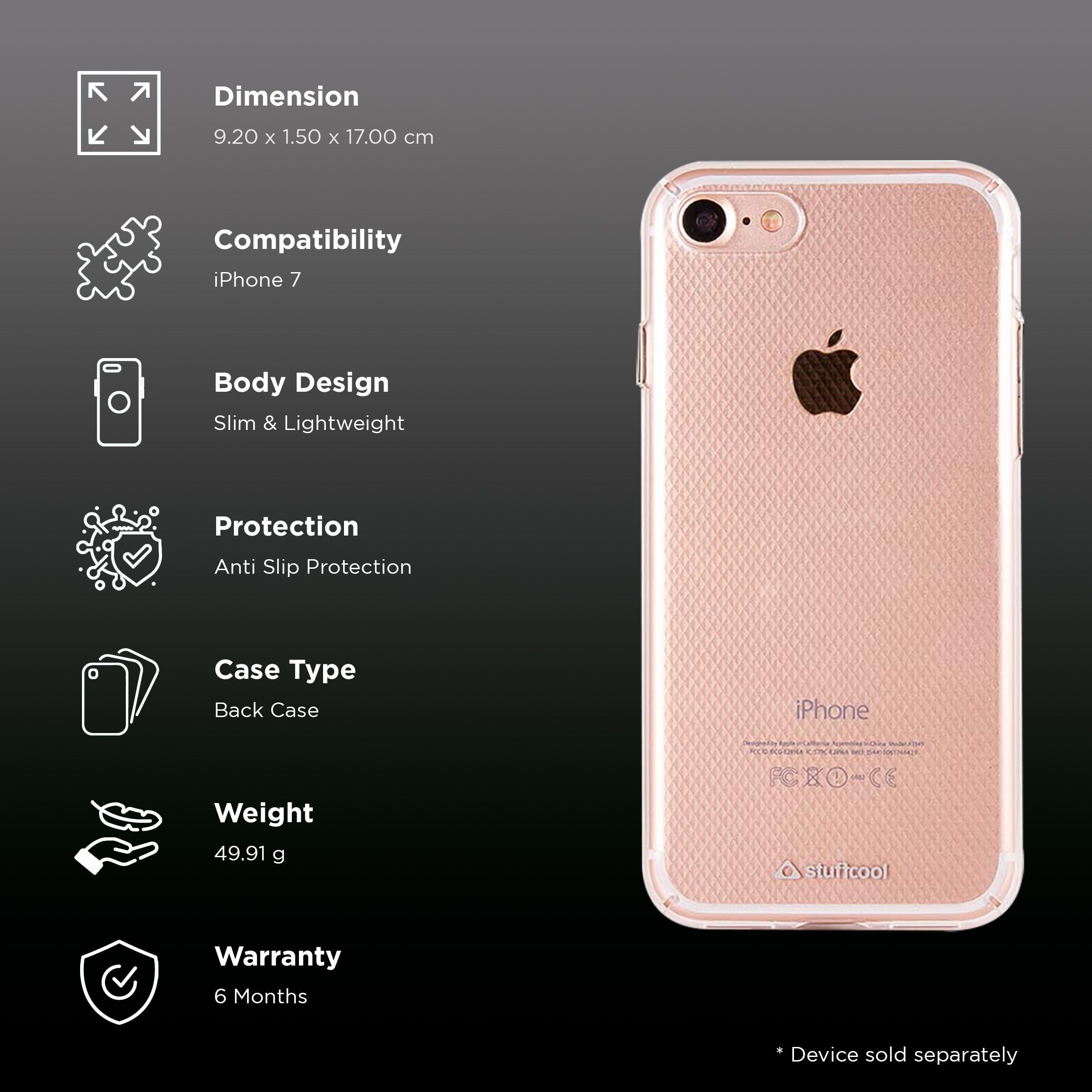 stuffcool Hard Back Cover for Apple iPhone 7 (Superior Slim Fit, Clear)_2