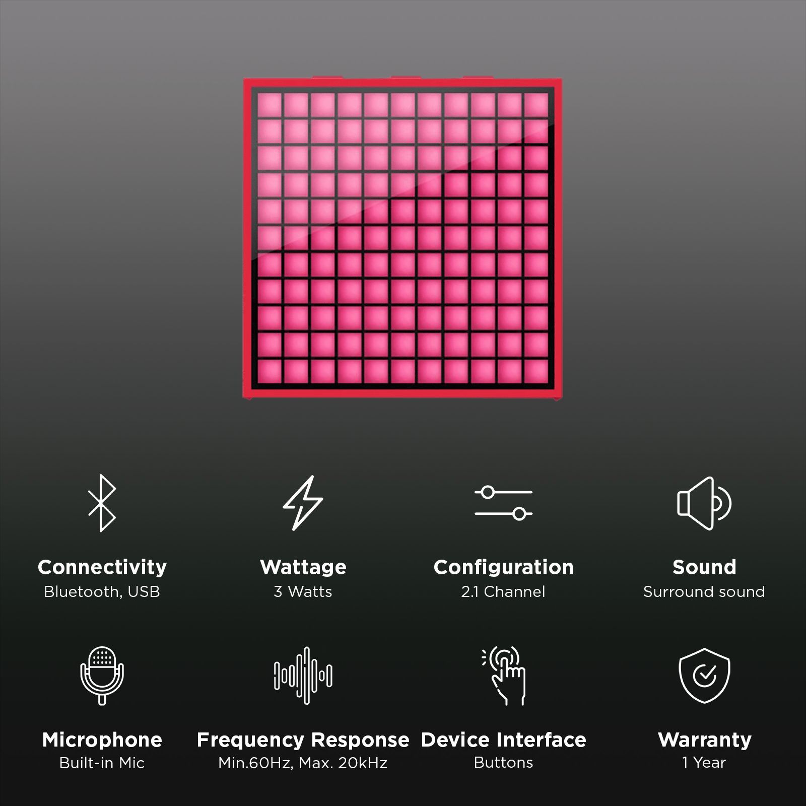 Divoom TimeBox Mini with Built-in Mic for Voice Memo Smart Speaker (Smart Alarm, Red) Divoom TimeBox Mini with Built-in Mic for Voice Memo Smart Speaker (Smart Alarm, Red)_3