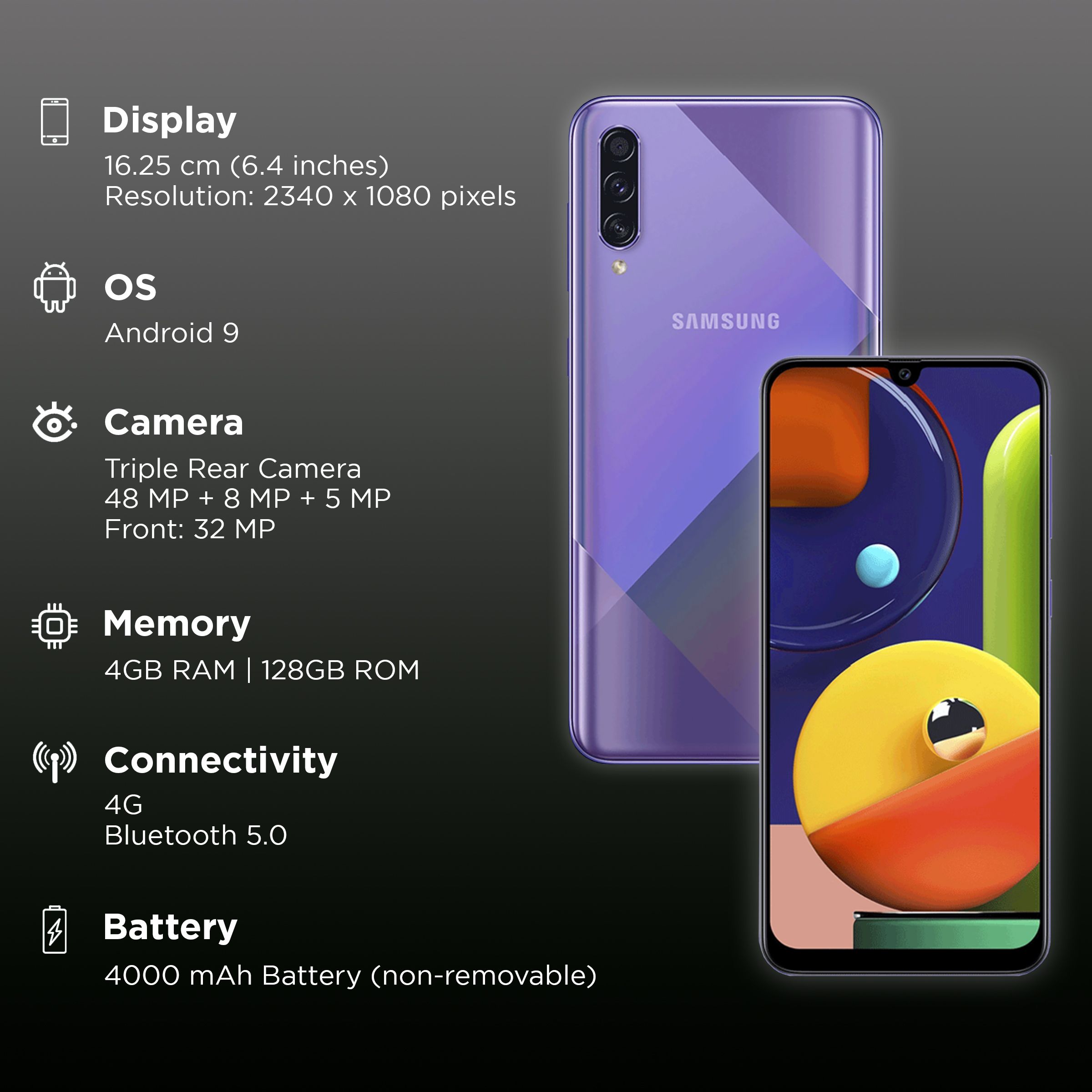 SAMSUNG Galaxy A50s (4GB RAM, 128GB, Prism Crush Violet)_3