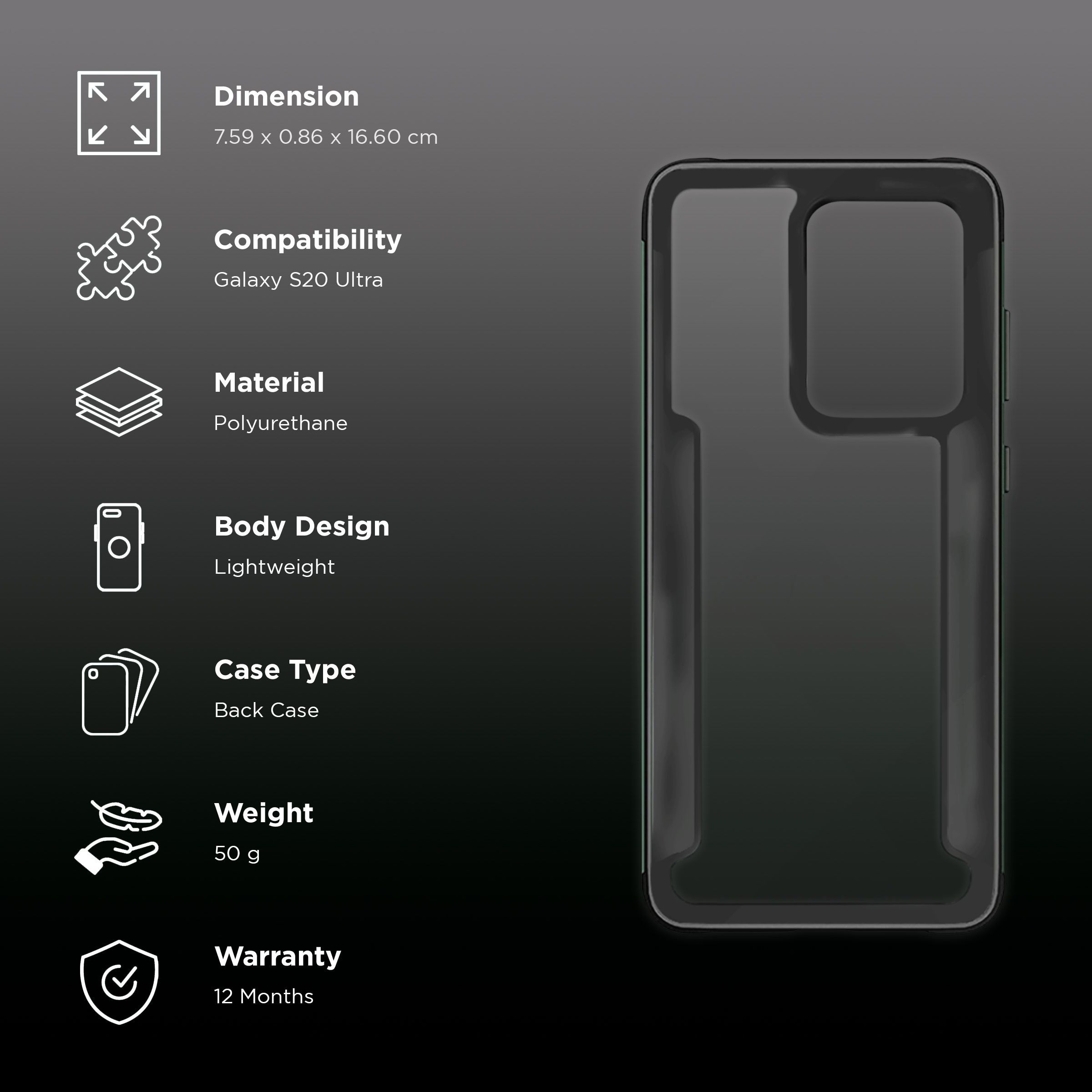 in base Ipak Tuf Polyurethane Back Cover for SAMSUNG Galaxy S20 Ultra (Lightweight, Green with Black)_2