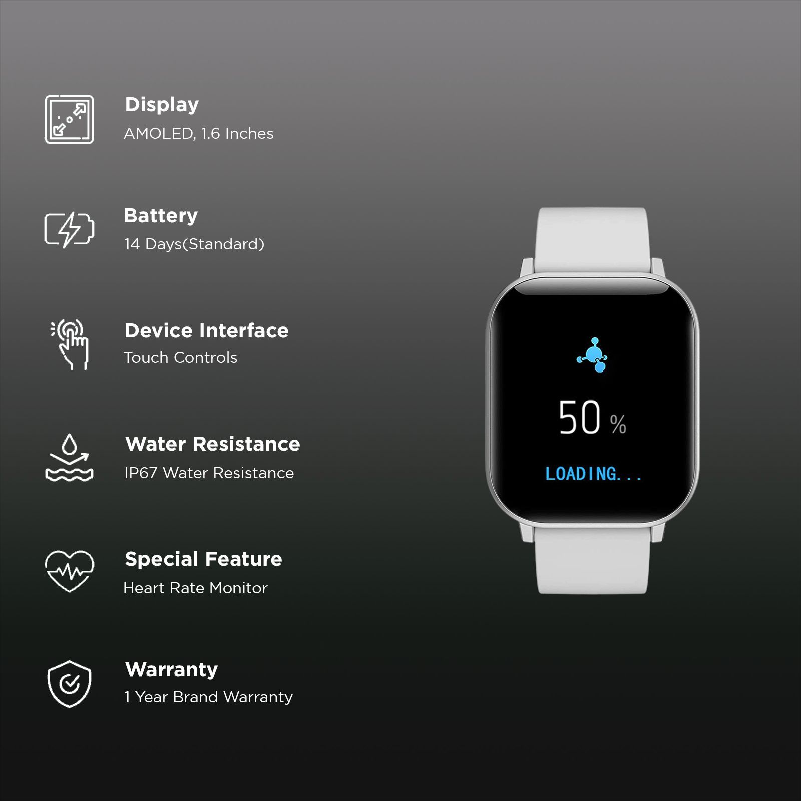 voltmi Smartwatch (24/7 Health Monitoring System, 40mm) (Monitor Body Temperature to Prevent Coronavirus Pneumonia, Dr Senor, Silver)_3