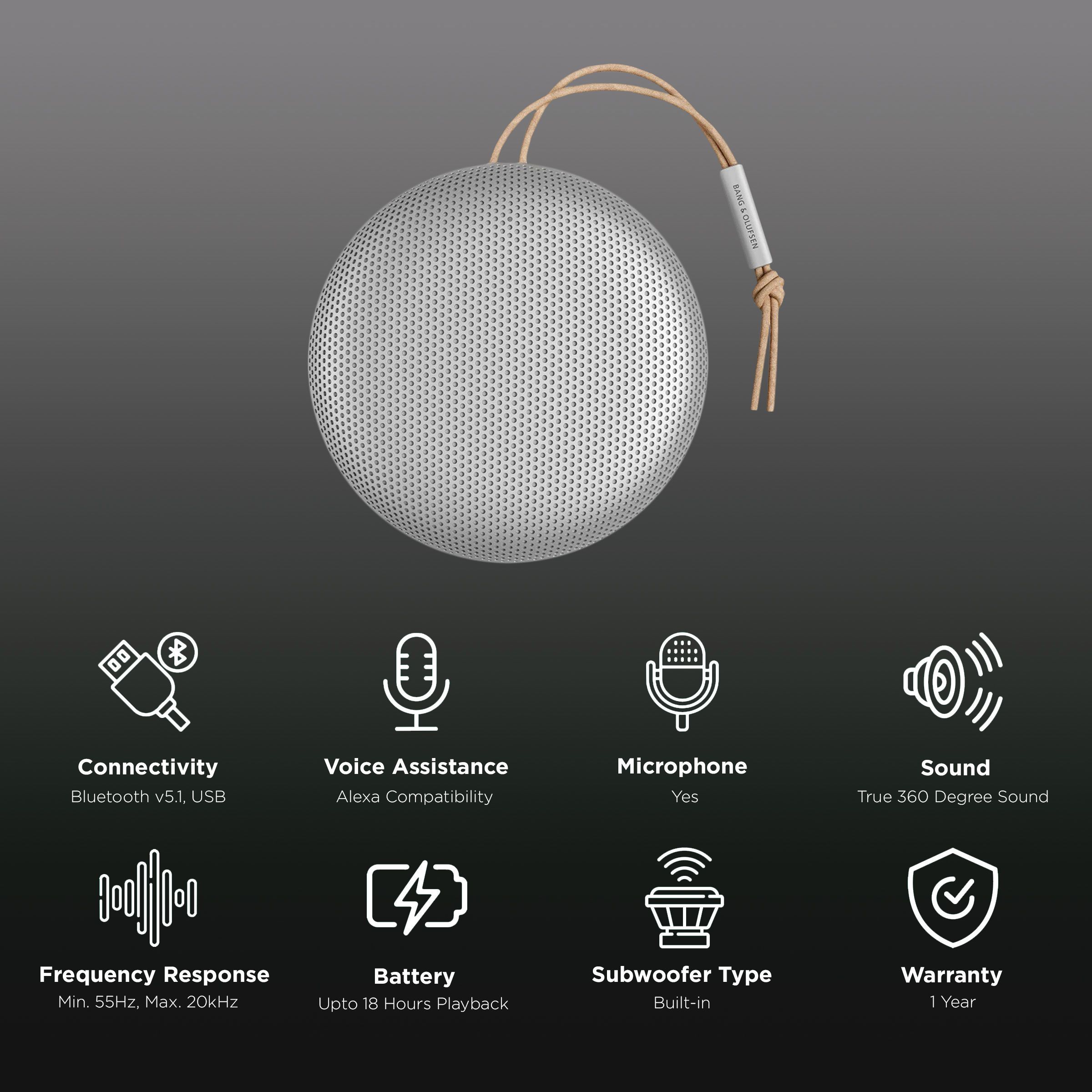 Bang & Olufsen Beosound A1 (2nd Gen) with Alexa Compatible Smart Speaker (IP67 Waterproof, Grey Mist)_2