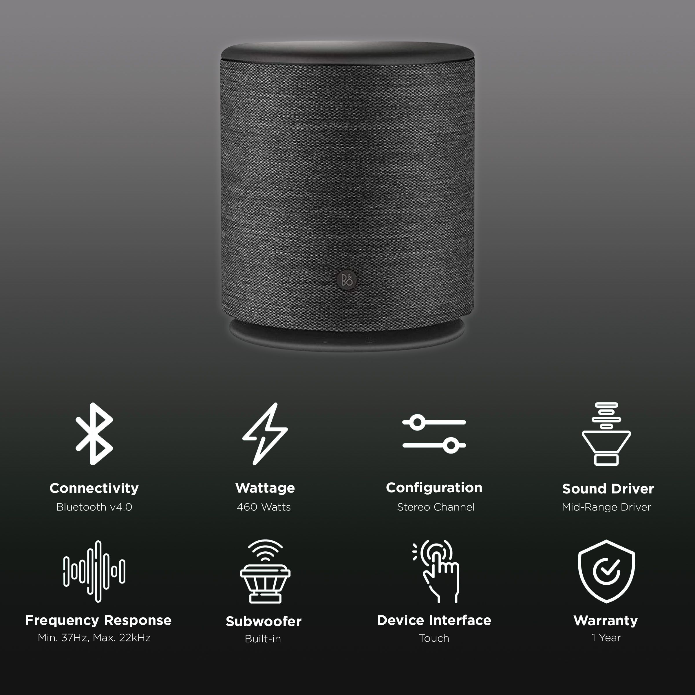 Bang & Olufsen Beoplay M5 460W Portable Bluetooth Speaker (Multiroom Feature, Mono Speaker, Black)_2