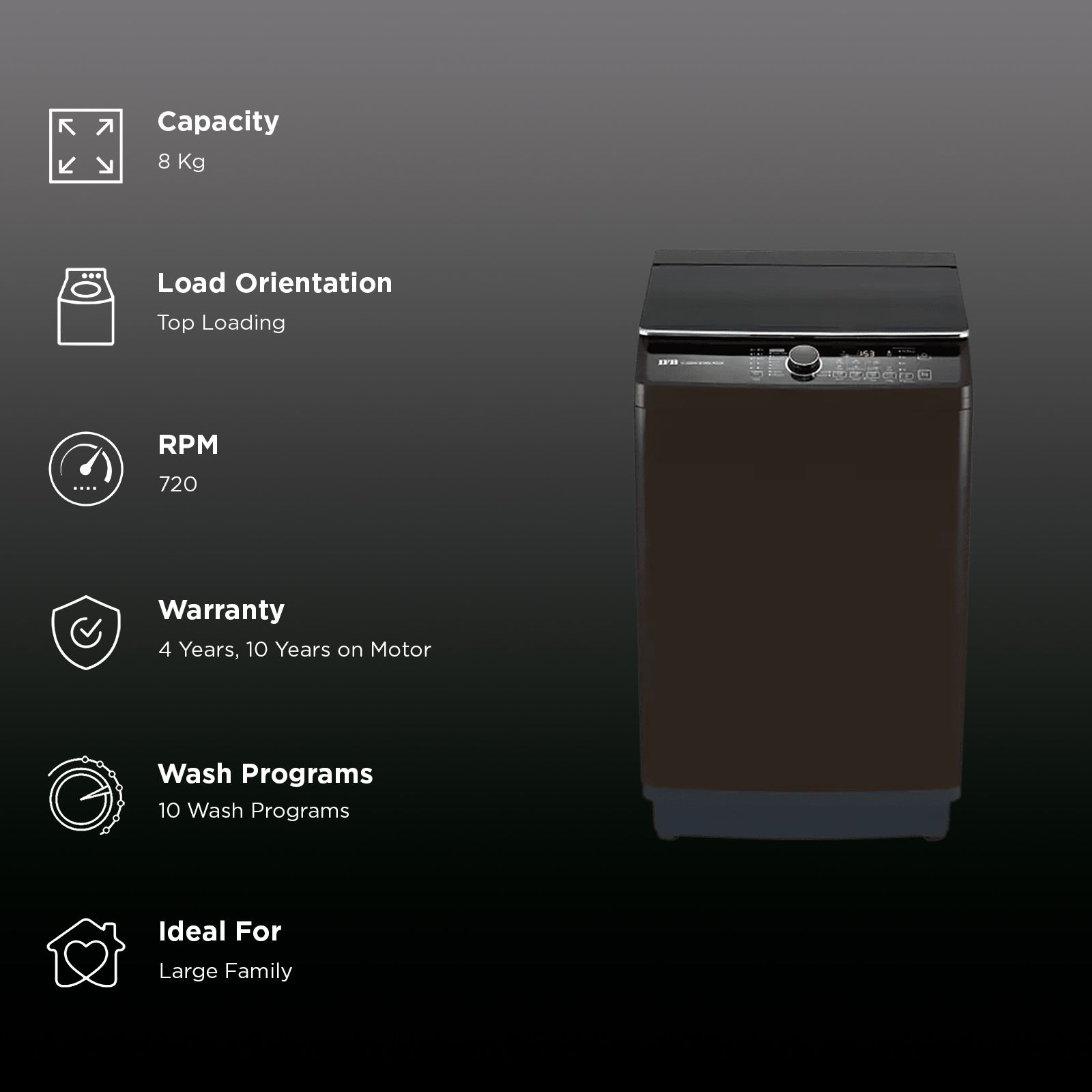 IFB 8 kg 5 Star Fully Automatic Top Load Washing Machine (Aqua, TL-SBRH, Built-in Heater, PCM Brown) IFB 8 kg 5 Star Fully Automatic Top Load Washing Machine (Aqua, TL-SBRH, Built-in Heater, PCM Brown)_3