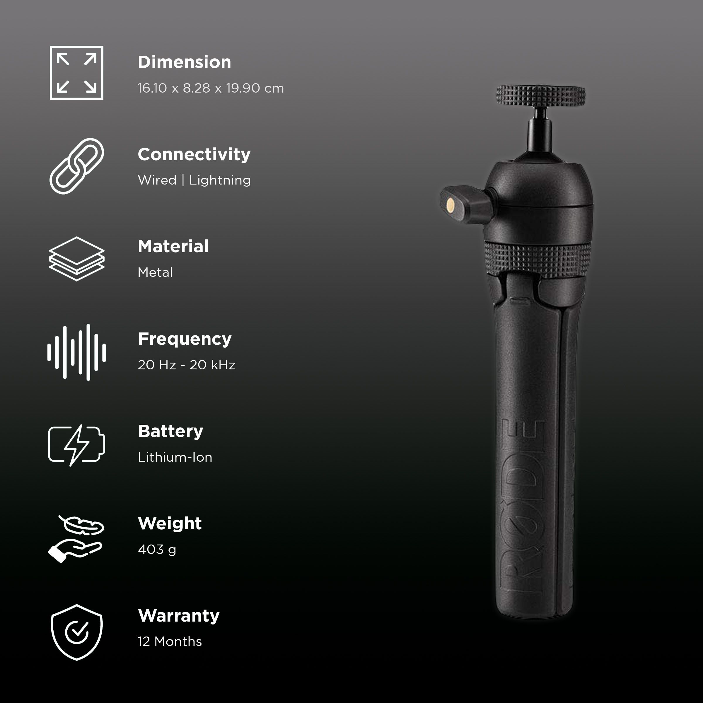 RODE VLOGVMML Vlogger Kit for Mobile with Mic (Directional Sound Pickup, Black) RODE VLOGVMML Vlogger Kit for Mobile with Mic (Directional Sound Pickup, Black)_2