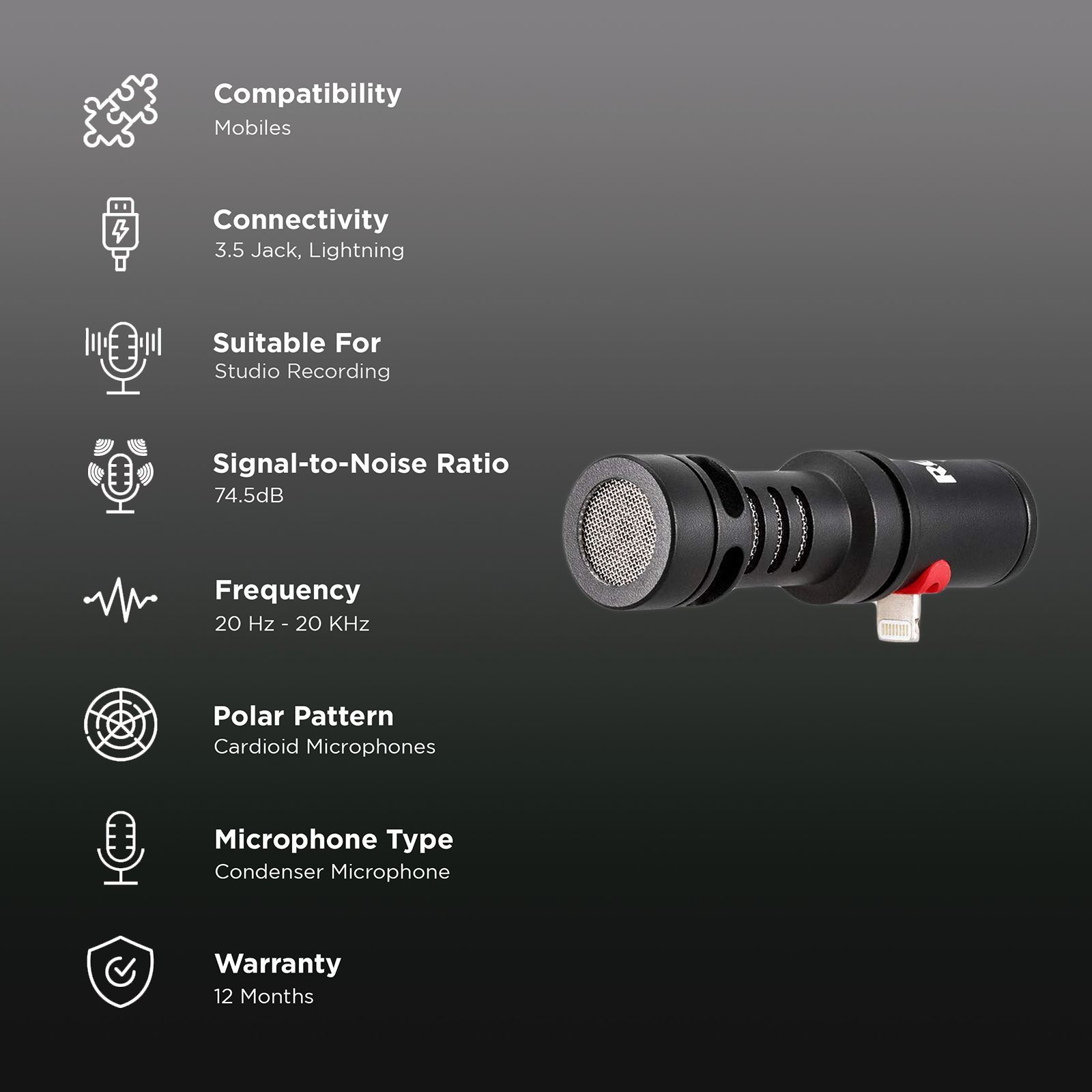 RODE VideoMic Me-L Lightning & 3.5 Jack Wired Microphone with Broadcast Quality Audio (Black)_2