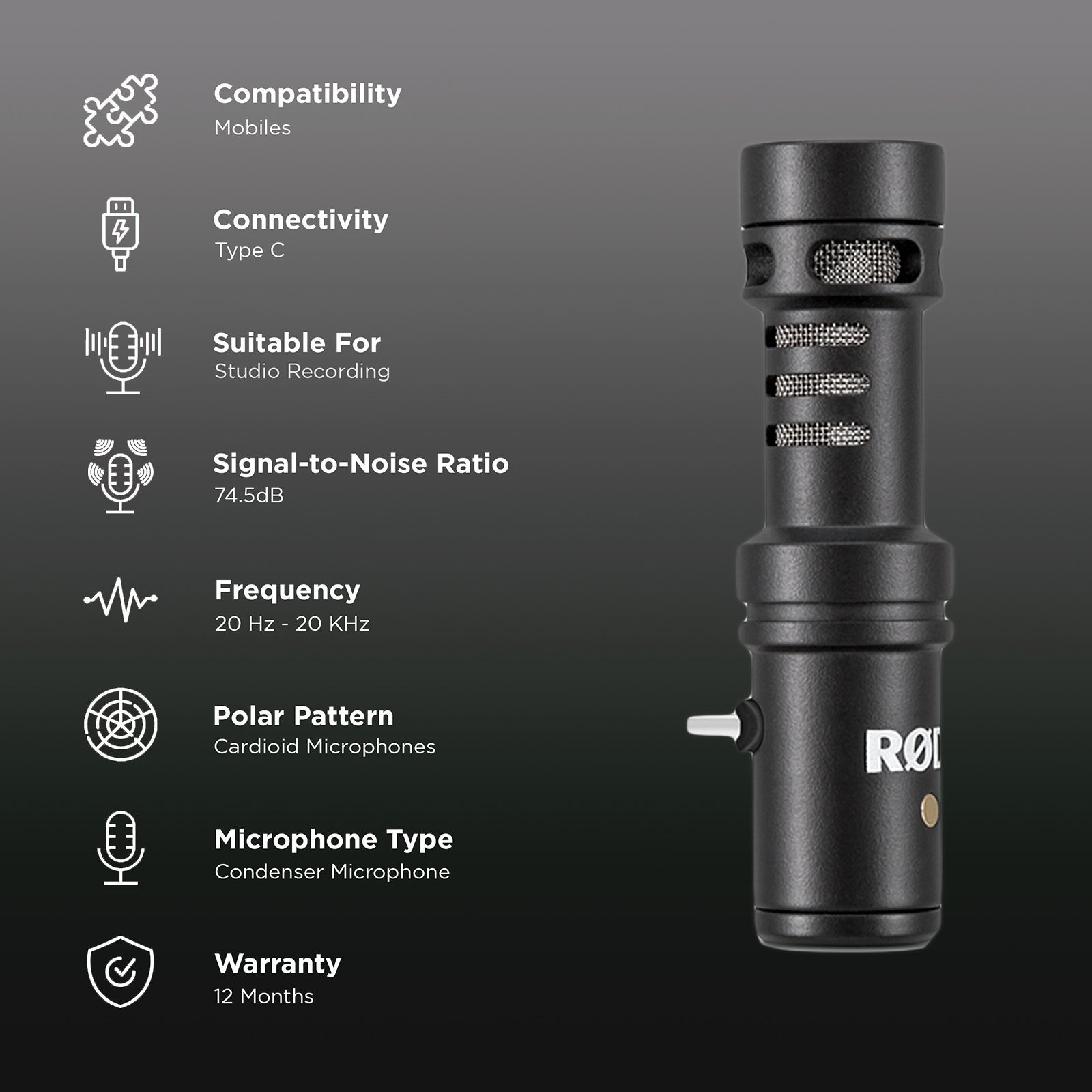 RODE VideoMic Me-C Type C Wired Microphone with Broadcast Quality Audio (Black) RODE VideoMic Me-C Type C Wired Microphone with Broadcast Quality Audio (Black)_2