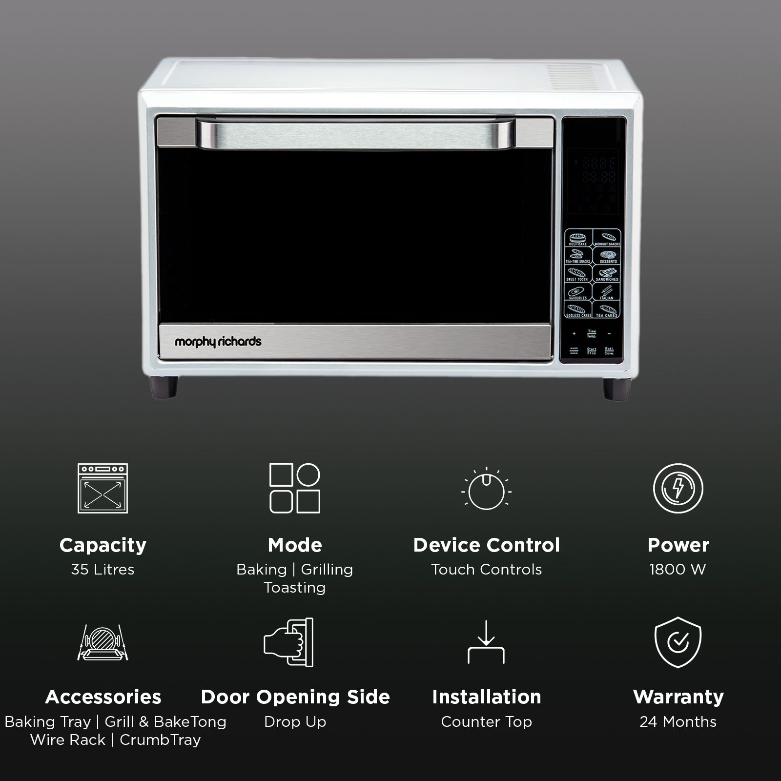 Morphy Richards 35SS Digichef 35L Oven Toaster Grill with 59 Autocook Menus (510048, Silver)_3