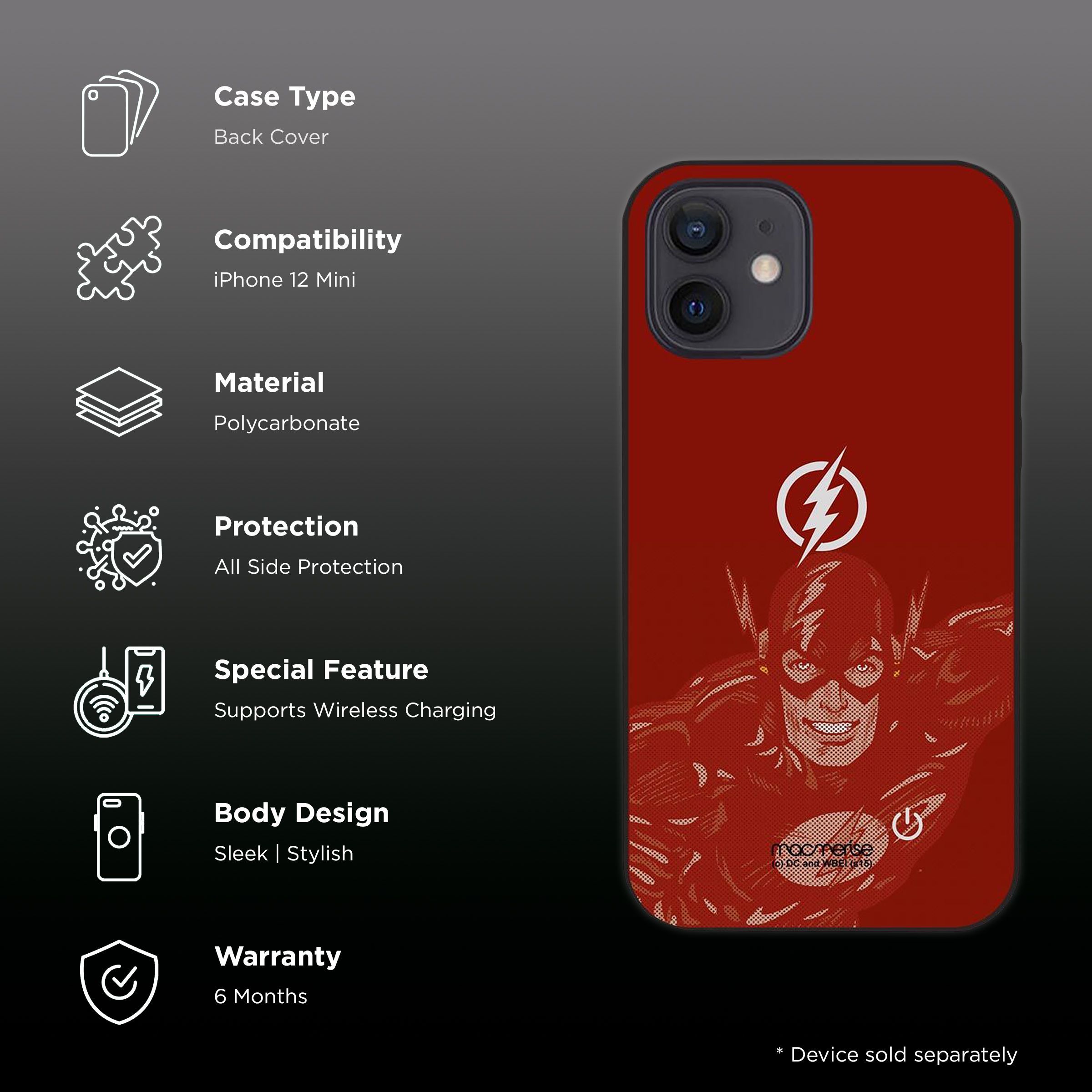 Macmerise Fierce Flash Attack Hard Polycarbonate Back Cover for Apple iPhone 12 Mini (Supports Wireless Charging, Multi Color)_2