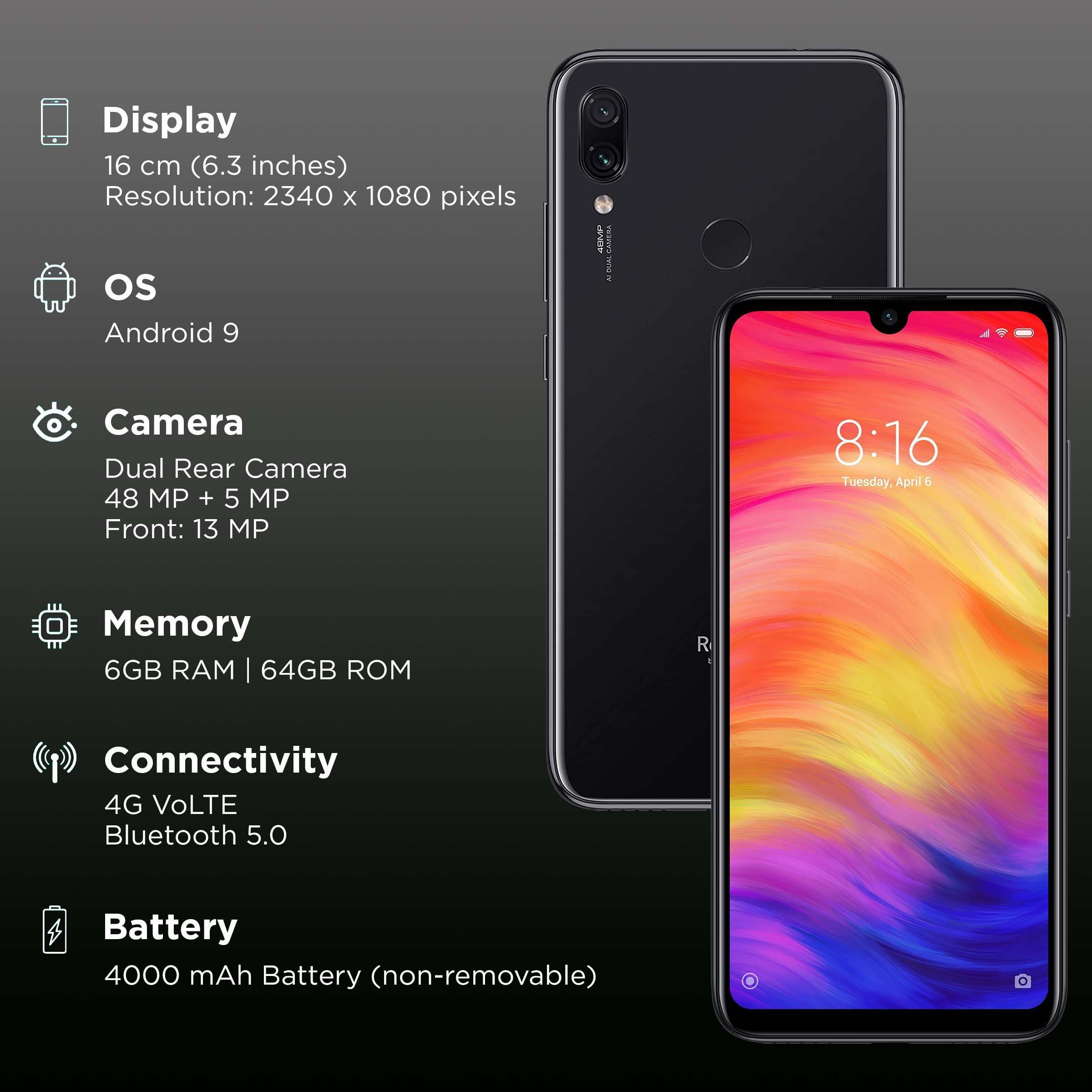 Refurbished Redmi Note 7 Pro (6GB RAM, 64GB, Space Black)_2