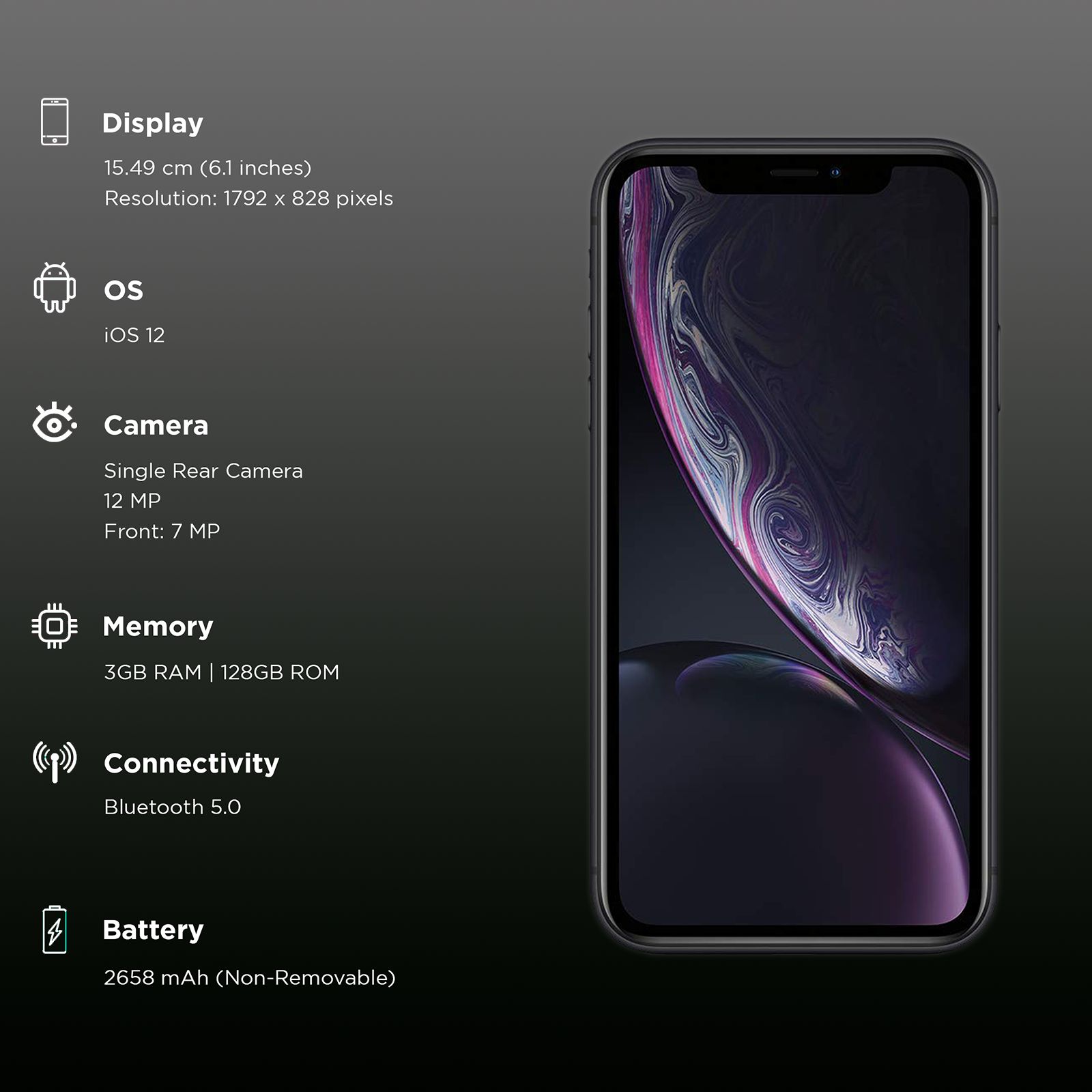 Refurbished Apple iPhone XR (128GB, Black)_3