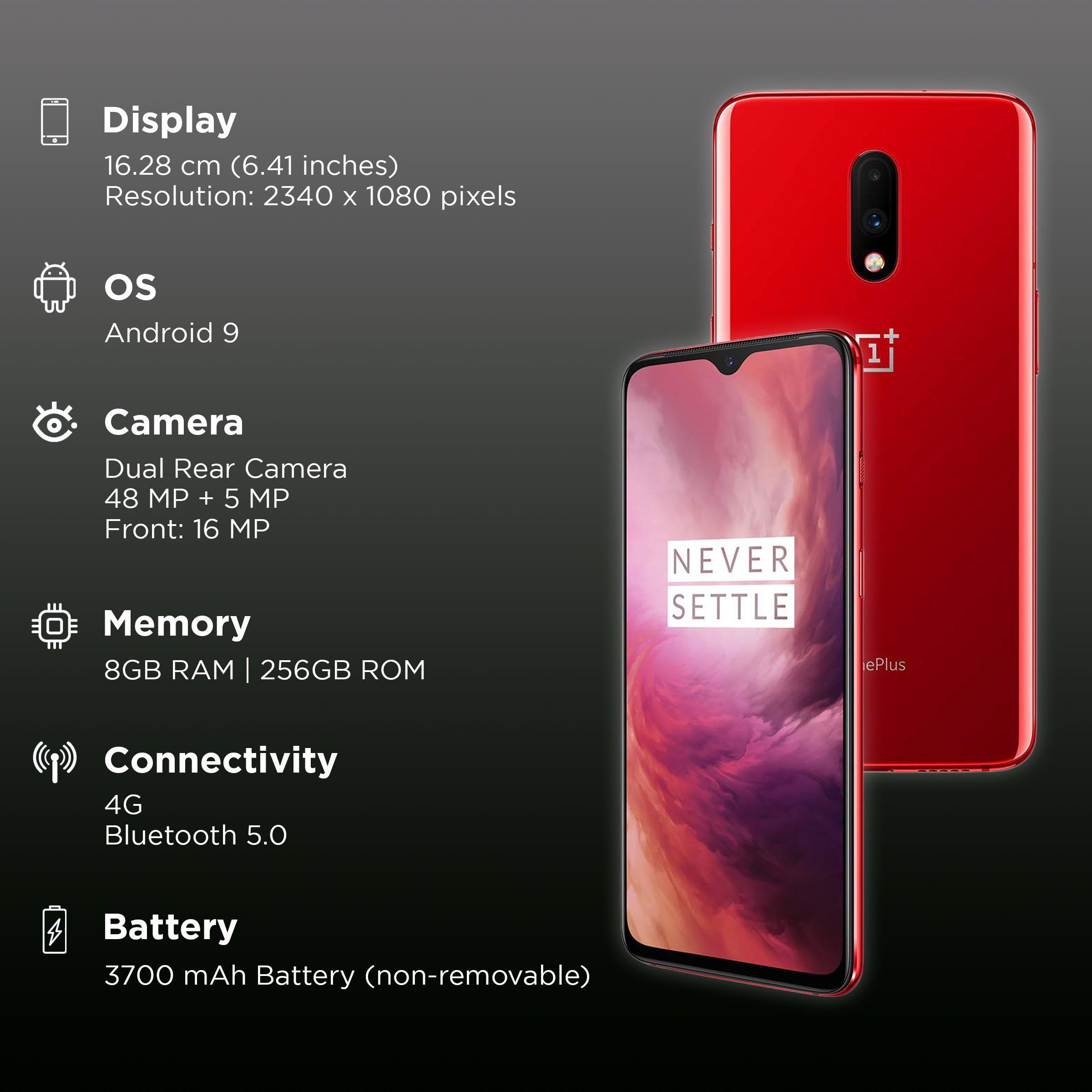 Refurbished OnePlus 7 (8GB RAM, 256GB, Mirror Red)_2
