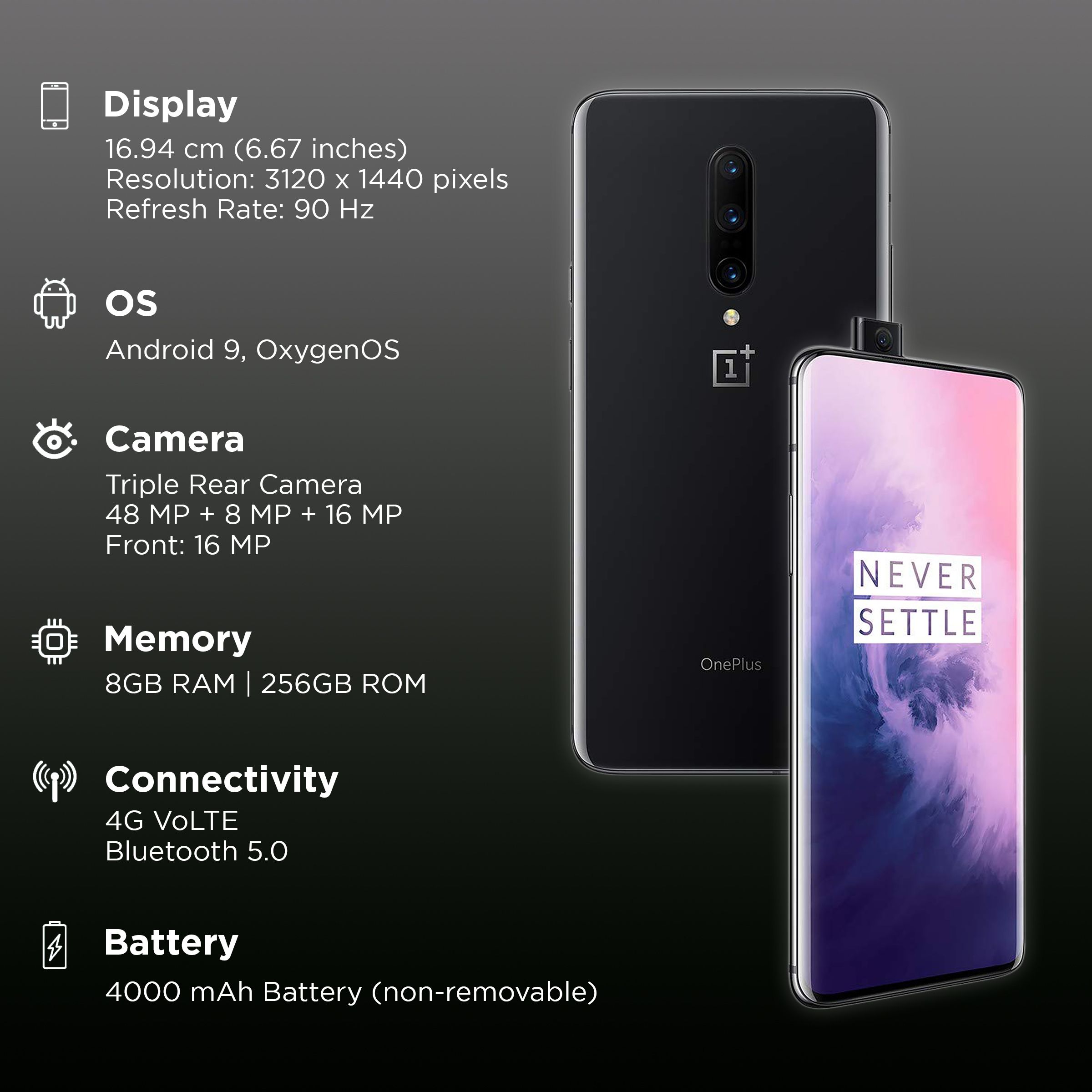Refurbished OnePlus 7 Pro (8GB RAM, 256GB, Mirror Gray)_3