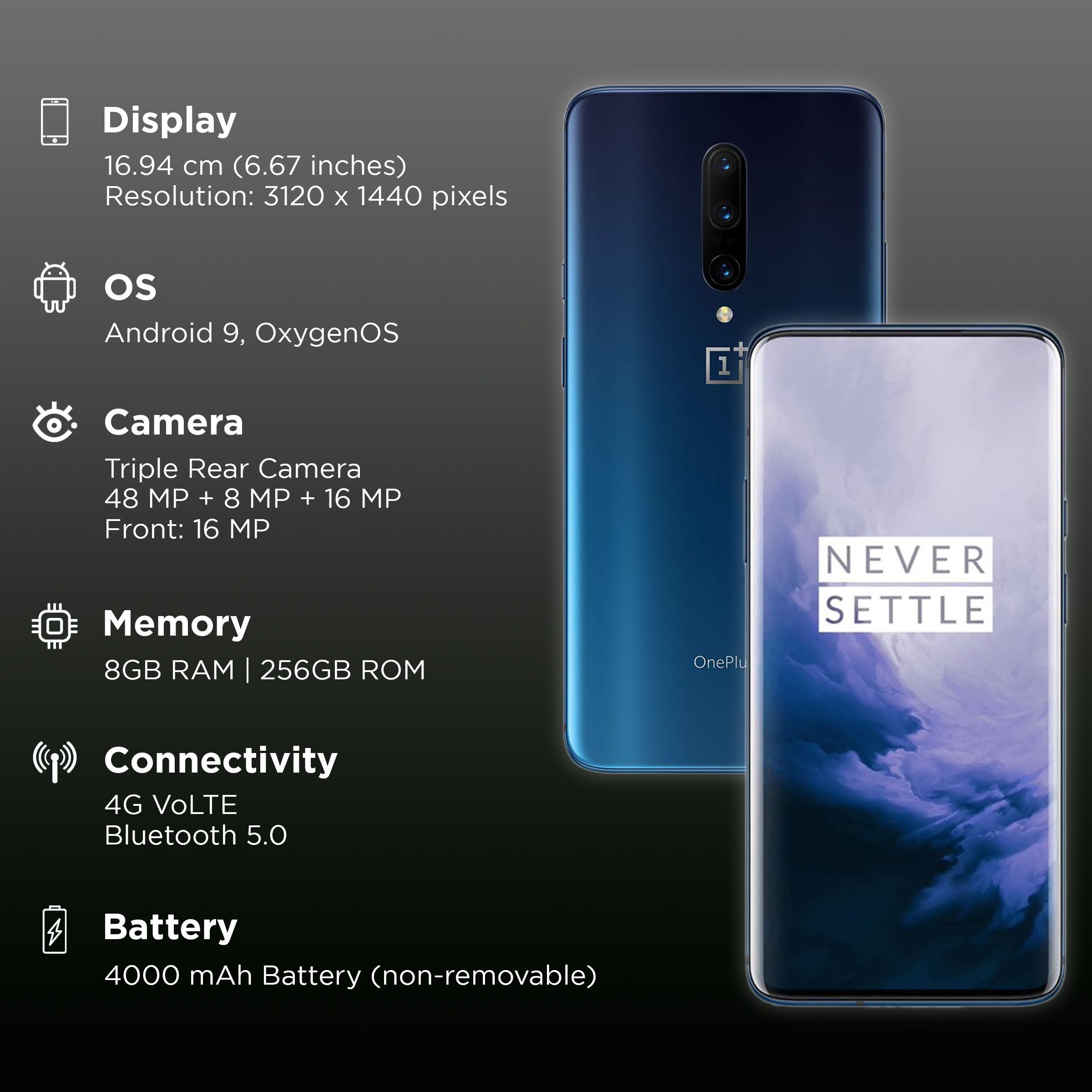 Refurbished OnePlus 7 Pro (8GB RAM, 256GB, Nebula Blue)_3