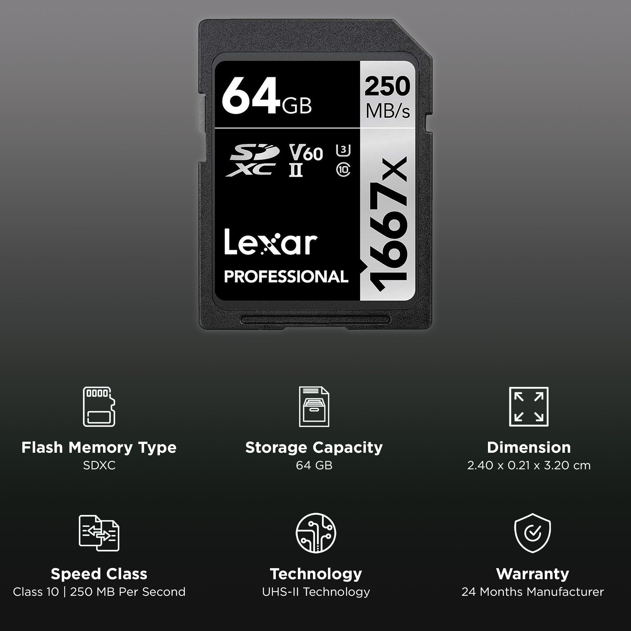 Lexar Professional 1066x SILVER Series SDXC 64GB Class 60, Class 3 250MB/s Memory Card Lexar Professional 1066x SILVER Series SDXC 64GB Class 60, Class 3 250MB/s Memory Card_3