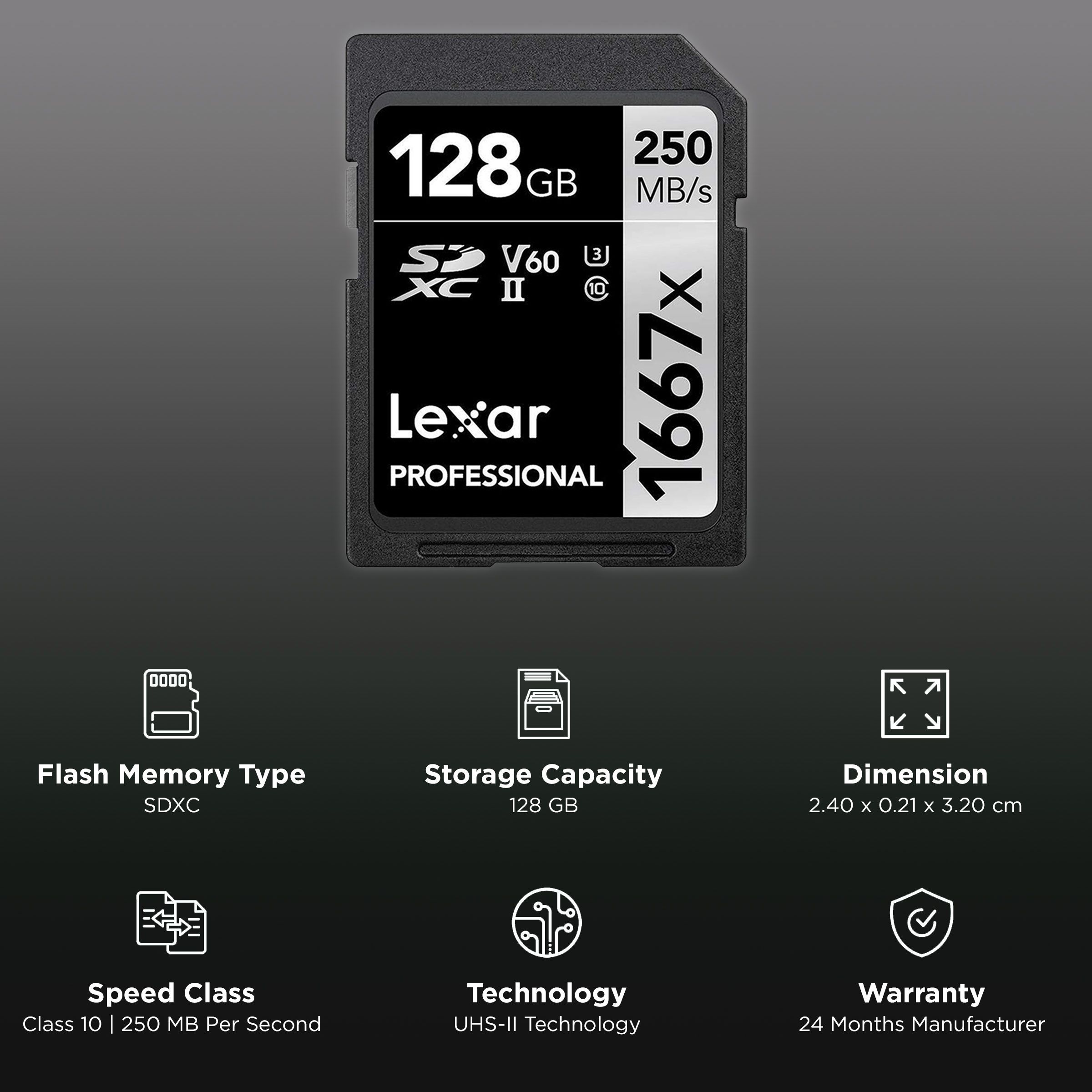 Lexar Professional 1066x SILVER Series SDXC 128GB Class 60, Class 3 250MB/s Memory Card_3