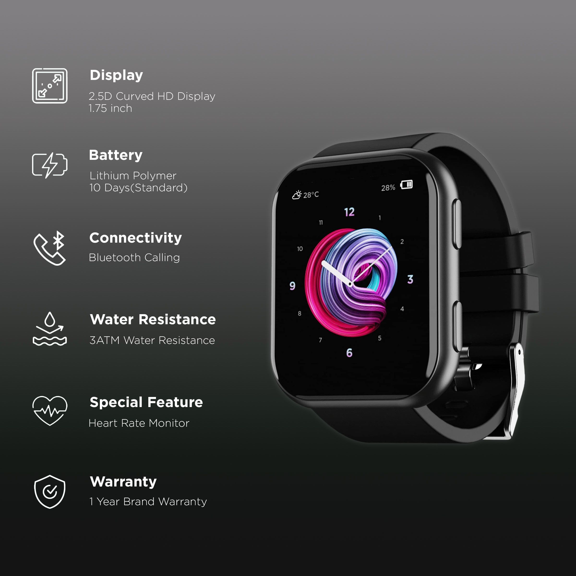 boAt Blaze Smartwatch with Activity Tracker (44.5mm HD Display, 3ATM Water Resistant, Active Black Strap) boAt Blaze Smartwatch with Activity Tracker (44.5mm HD Display, 3ATM Water Resistant, Active Black Strap)_2