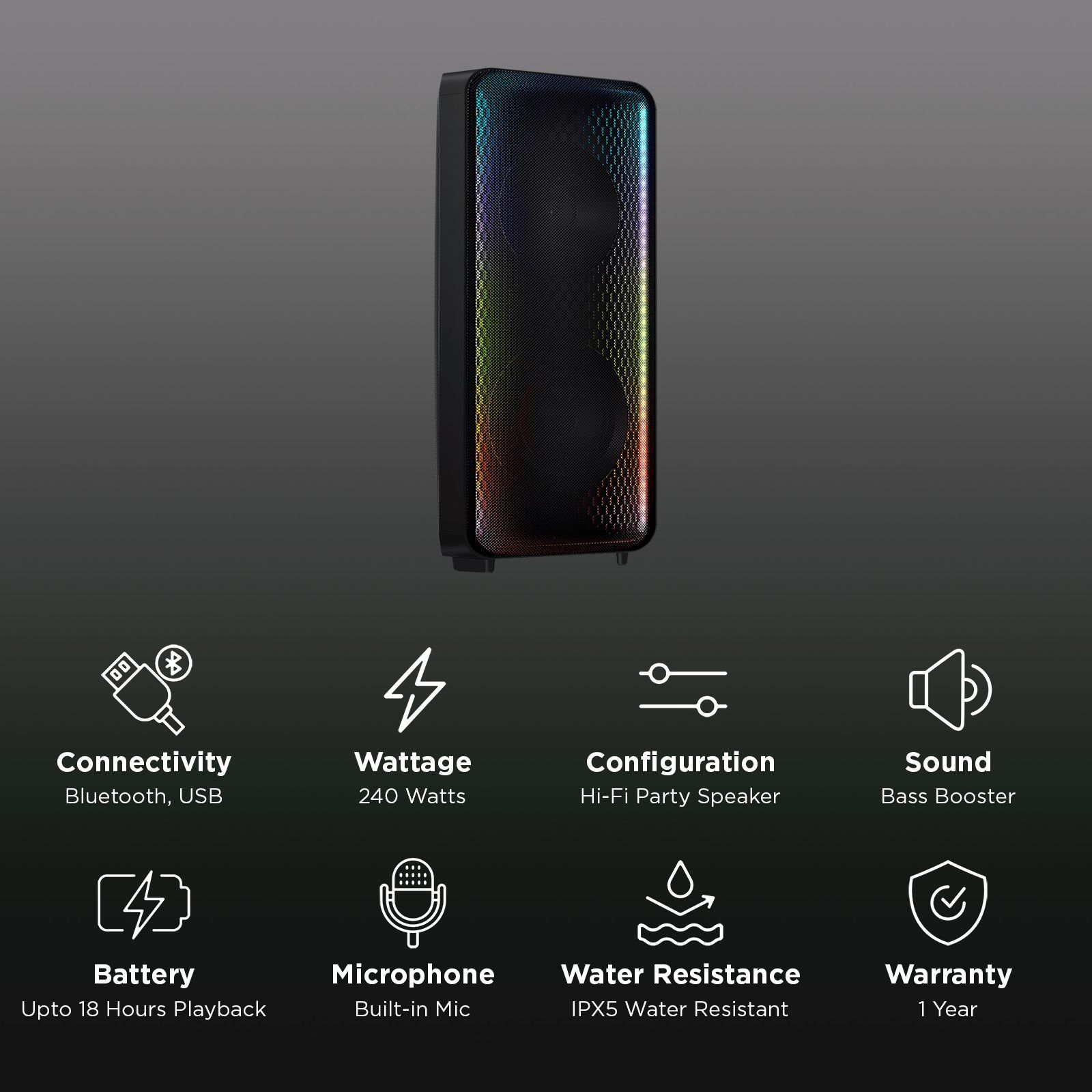 SAMSUNG PartyBox 240W Bluetooth Party Speaker (Bass Booster, Black) SAMSUNG PartyBox 240W Bluetooth Party Speaker (Bass Booster, Black)_2