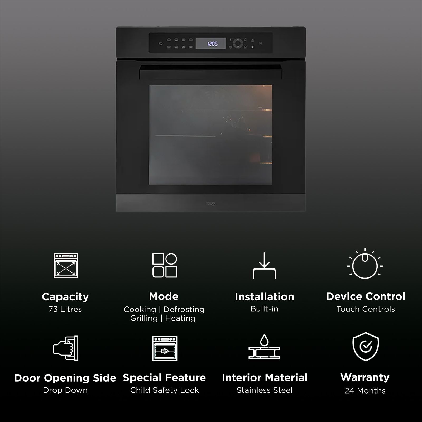 KAFF Series Cassino 73L 60cm Oven Toaster Grill with Memory Function (CSOV6BSN, Black) KAFF Series Cassino 73L 60cm Oven Toaster Grill with Memory Function (CSOV6BSN, Black)_3