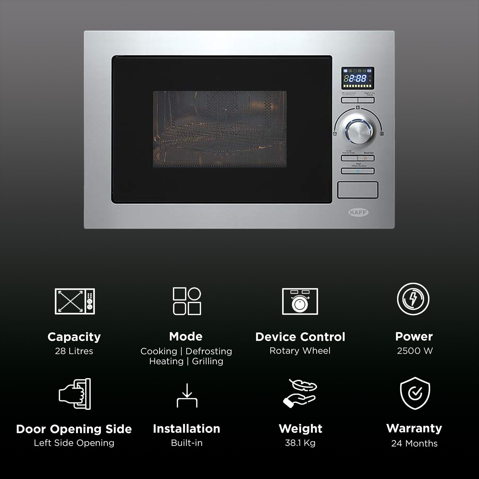 KAFF 28L Built-in Microwave with Autocook Menus (KB4A, Silver) KAFF 28L Built-in Microwave with Autocook Menus (KB4A, Silver)_3