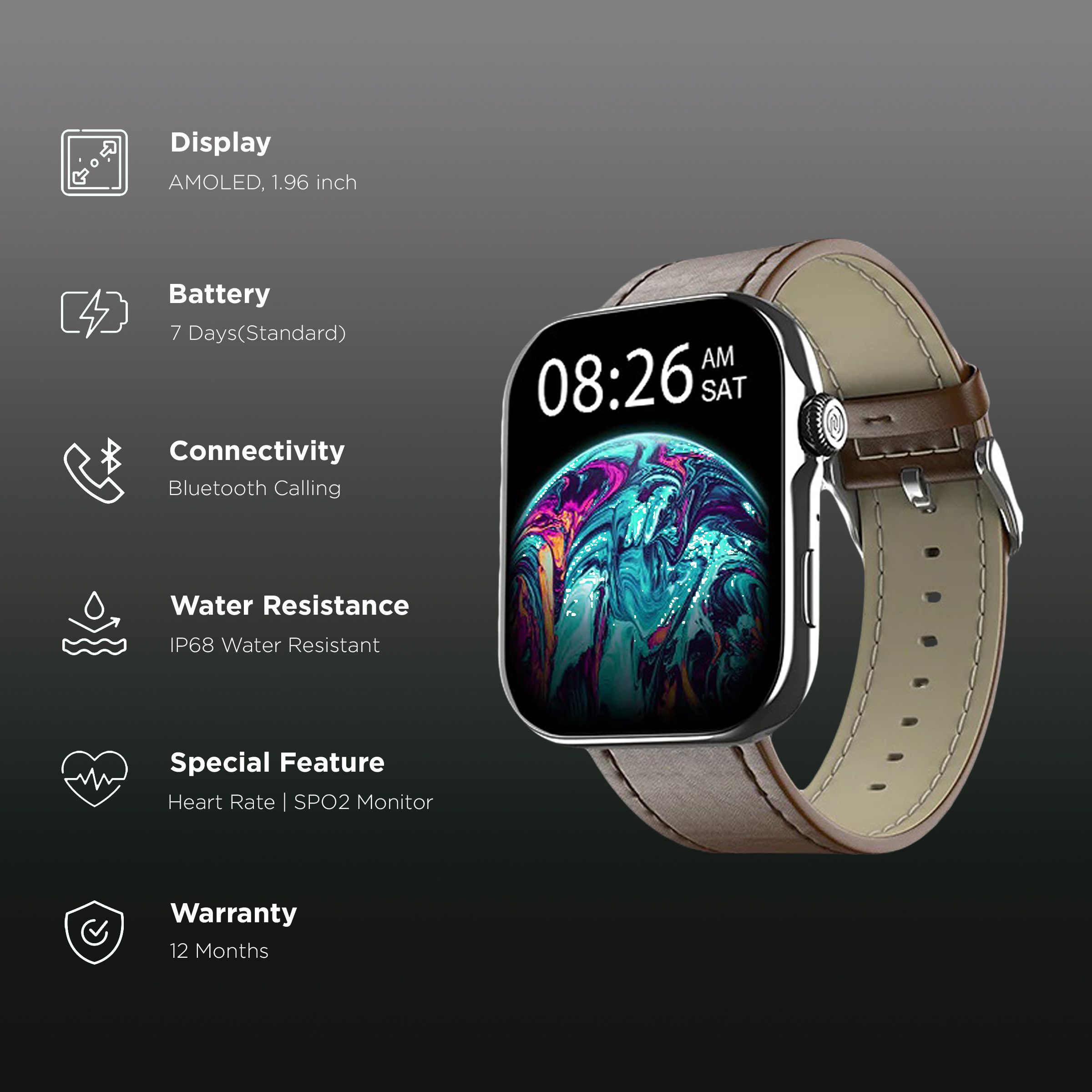 noise ColorFit Ultra 3 Smartwatch with Bluetooth Calling (49mm AMOLED Display, IP68 Water Resistant, Classic Dark Brown Strap)_2