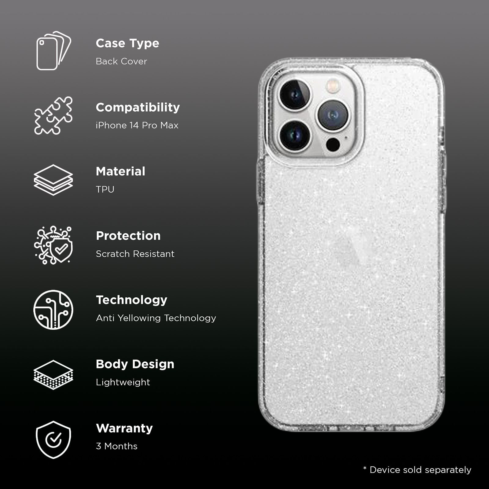 UNIQ Lifepro Xtreme Soft TPU Back Case for iPhone 14 Pro Max (AirLite Corners, Clear)_2