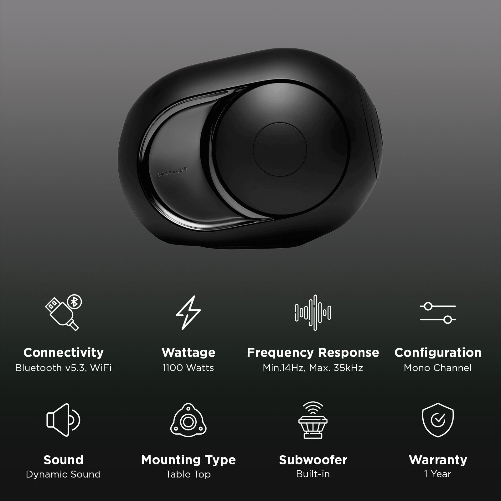 DEVIALET Phantom I Smart Wi-Fi Speaker (Remote Control, Dark Chrome) DEVIALET Phantom I Smart Wi-Fi Speaker (Remote Control, Dark Chrome)_2