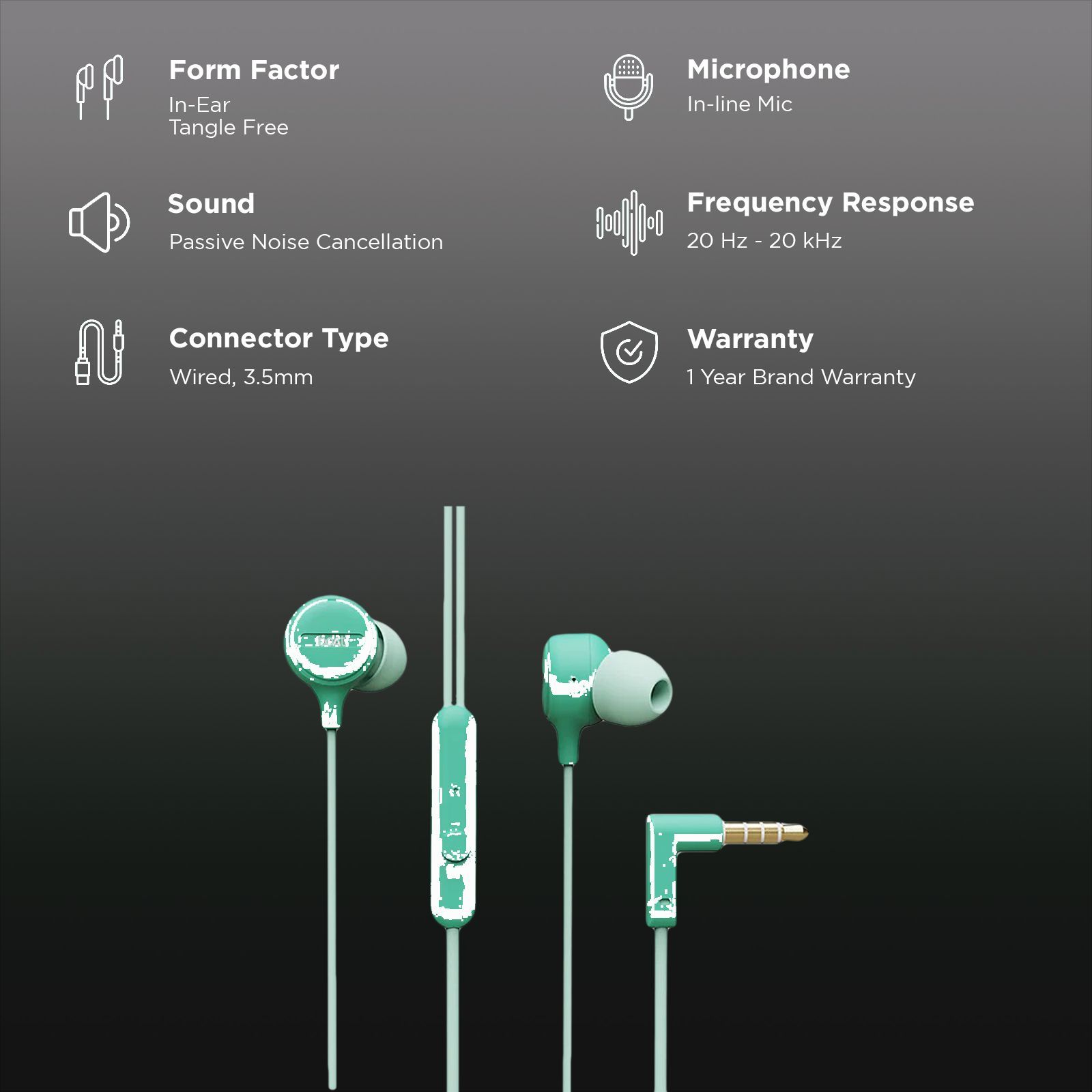boAt Bassheads 103 Wired Earphone with Mic (In Ear, Green)_2