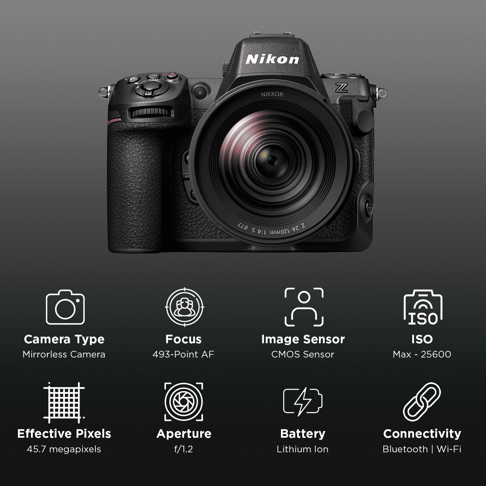 Nikon Z 8 45.7MP Mirrorless Camera (24-120 mm Lens, 35.9 x 23.9 mm Sensor, 5-Axis Image Sensor-Shift)_2
