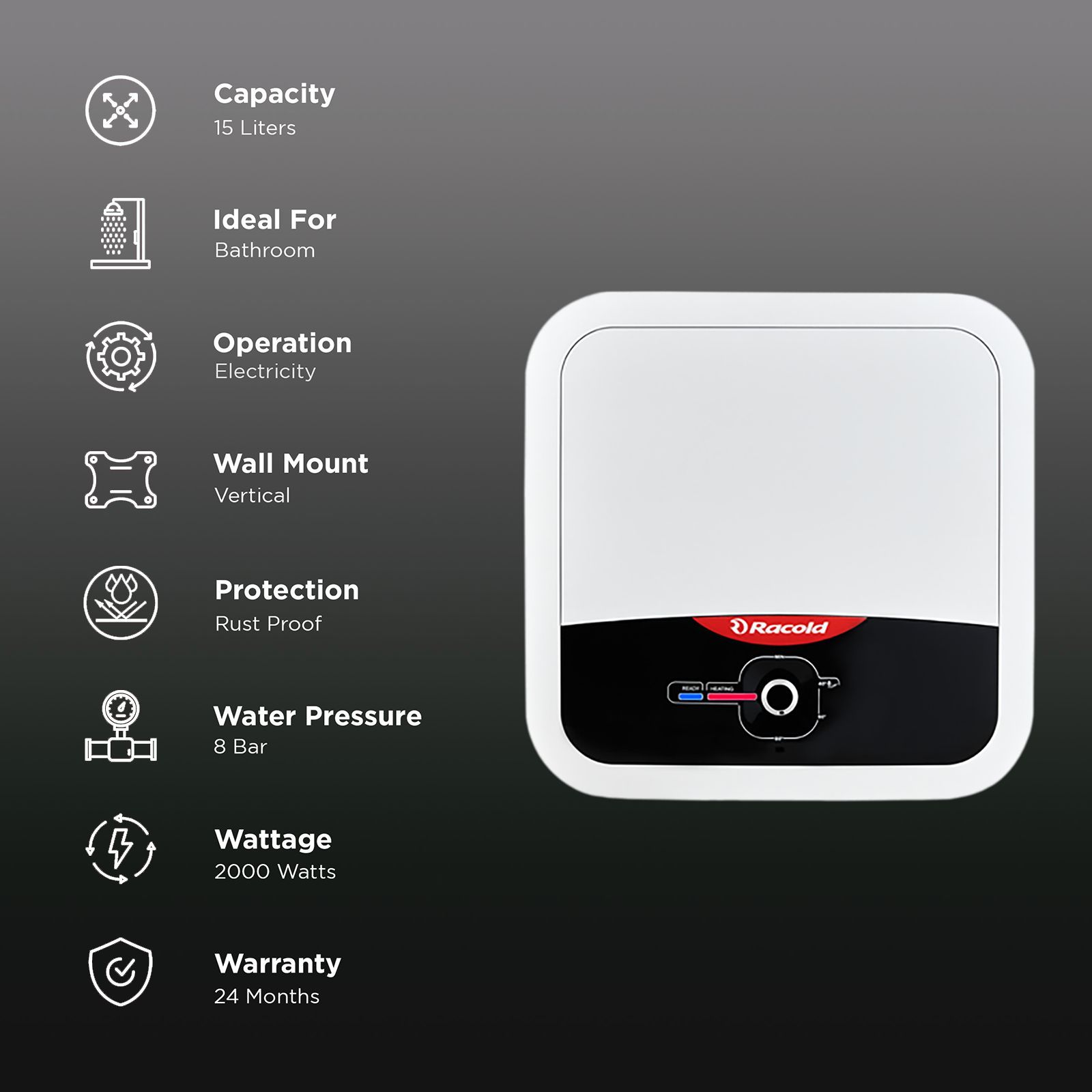 Racold Omnis RS 15 Litre 5 Star Vertical Storage Geyser with HPR Technology (White)_3