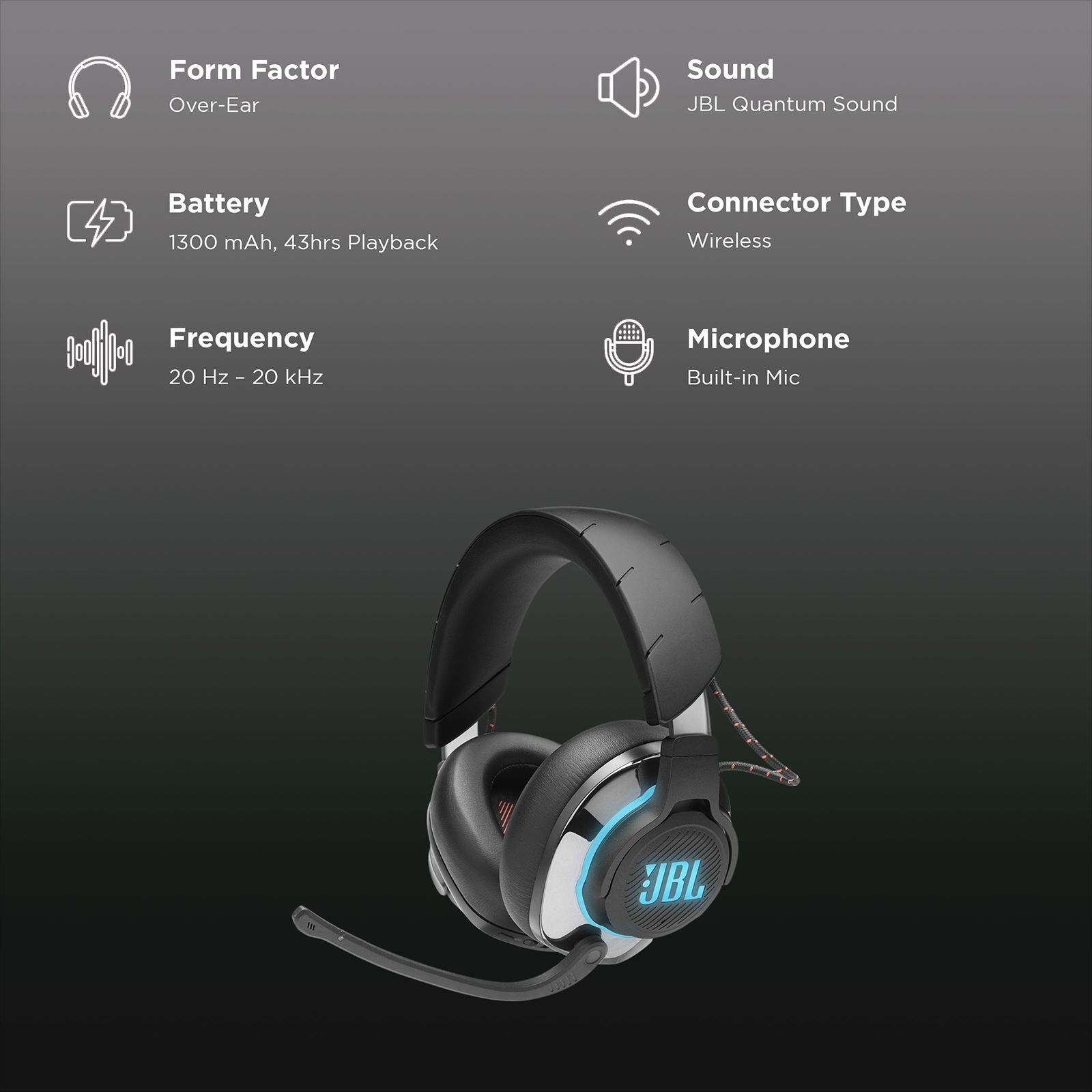 JBL Quantum 810 Bluetooth Gaming Headset with Active Noise Cancellation (Upto 43 Hours Playback, Over Ear, Black)_2